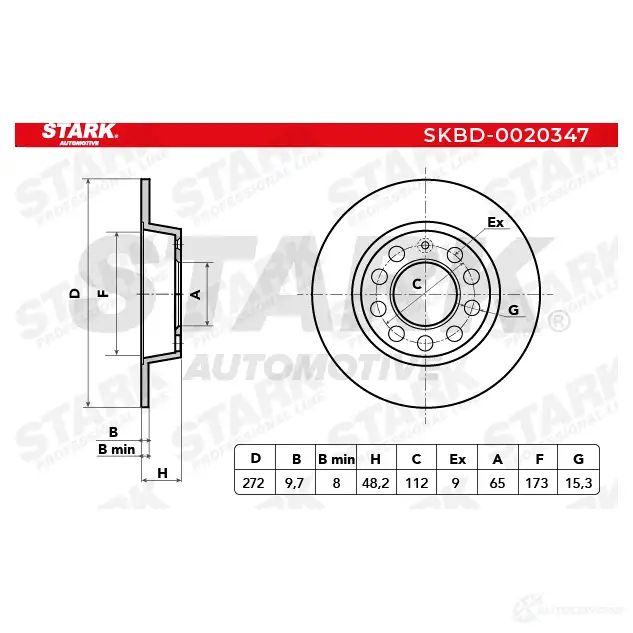 Тормозной диск STARK 1438024661 G9 BGW skbd0020347 изображение 7