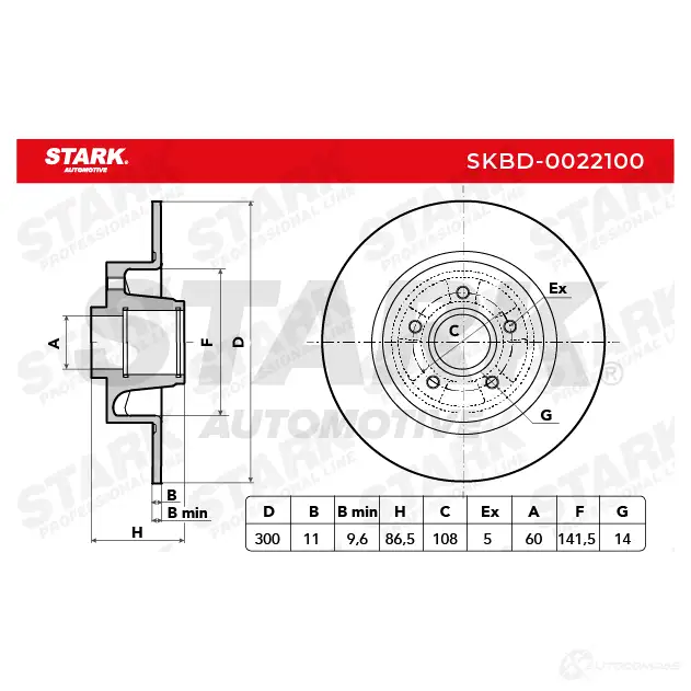 Тормозной диск STARK T 7MBRK 1438026156 skbd0022100 изображение 6