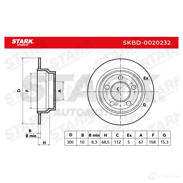 Тормозной диск STARK 1438024651 skbd0020232 GV EZ2Q изображение 2