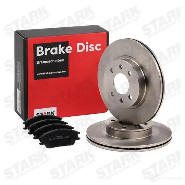 Тормозные диски и колодки, комплект STARK 4KFQ V7 skbk1090100 1437813733 изображение 1