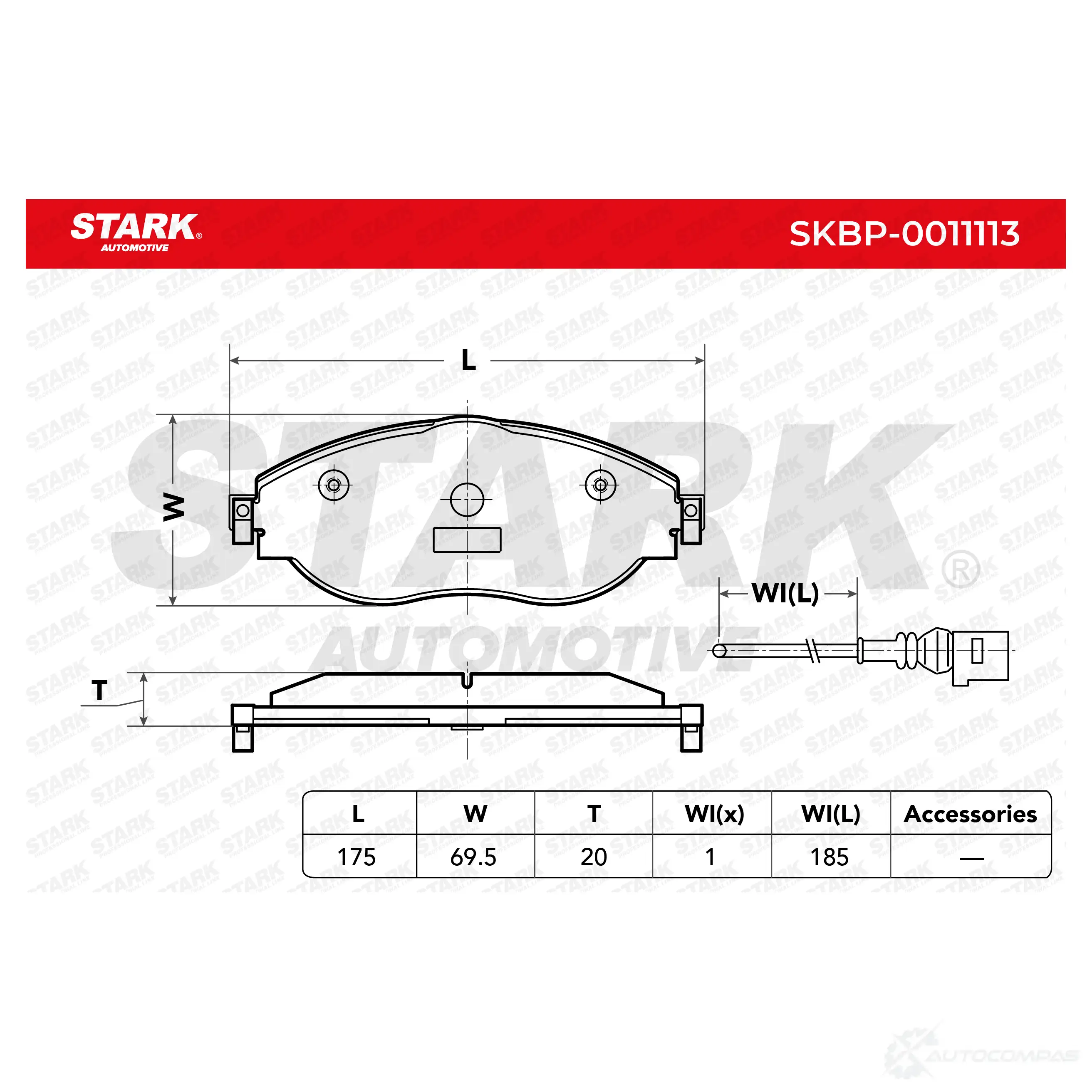 Тормозные колодки, комплект STARK skbp0011113 1437782167 WC6PY2 U изображение 0