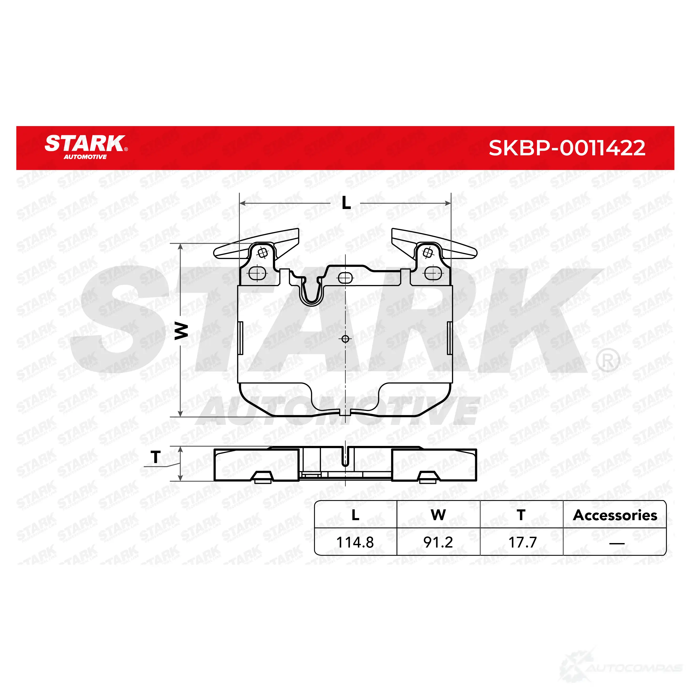 Тормозные колодки, комплект STARK skbp0011422 1437781926 LI7 AIBZ изображение 3