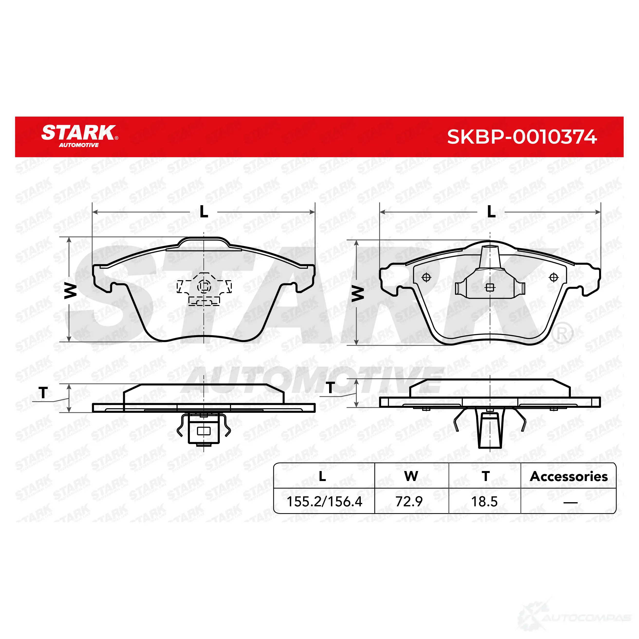 Тормозные колодки, комплект STARK skbp0010374 U8P F1Z 1437783134 изображение 1