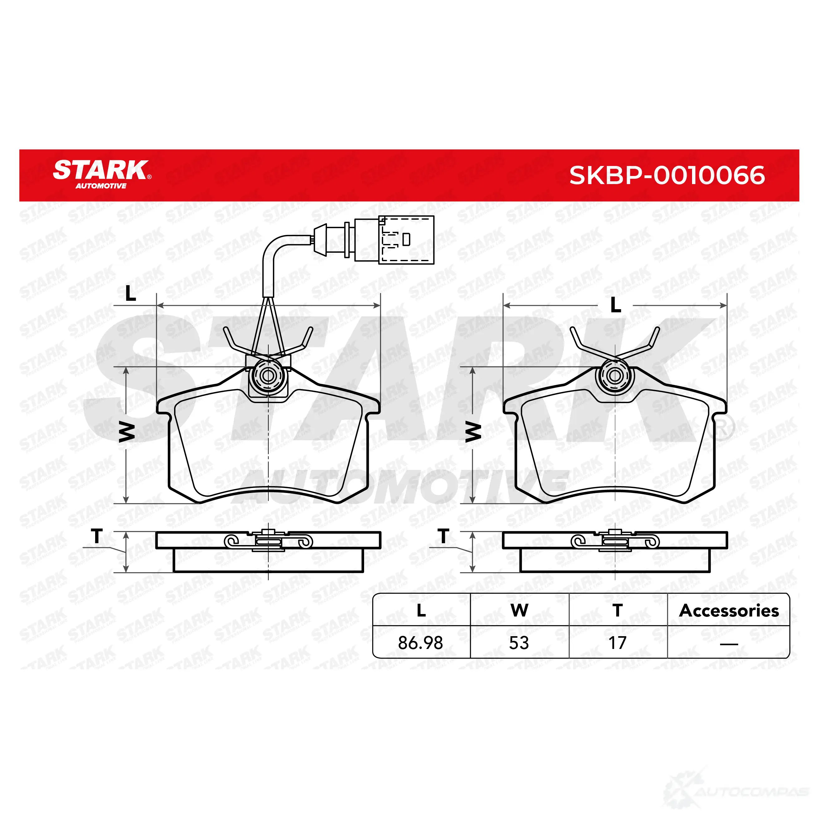Тормозные колодки, комплект STARK 1437777796 skbp0010066 SQV A3V изображение 2