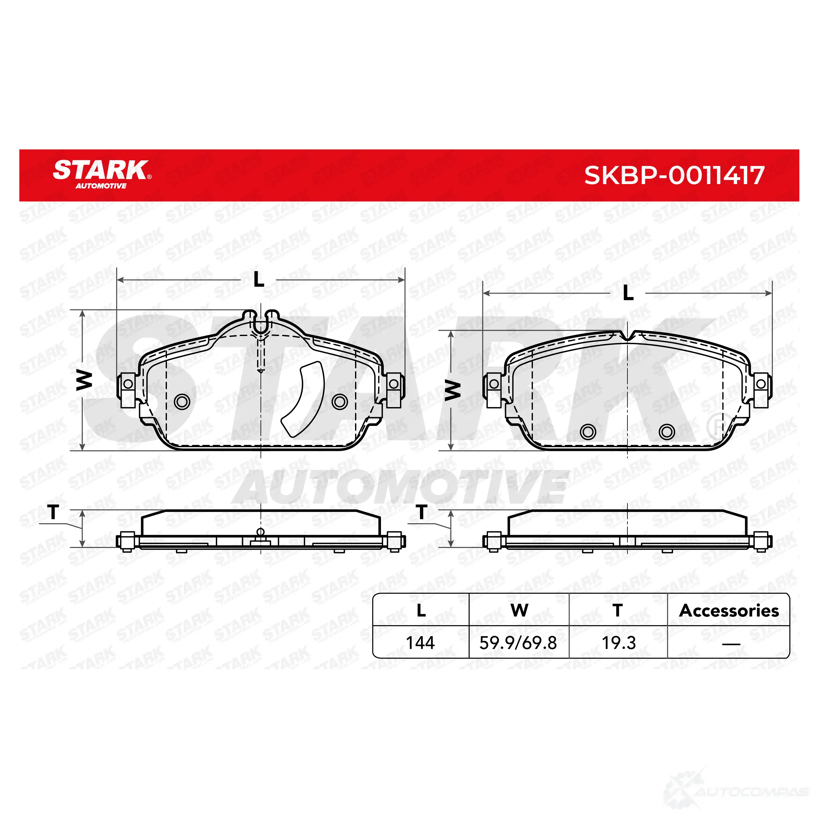 Тормозные колодки, комплект STARK 1437783226 E7KW 0 skbp0011417 изображение 1