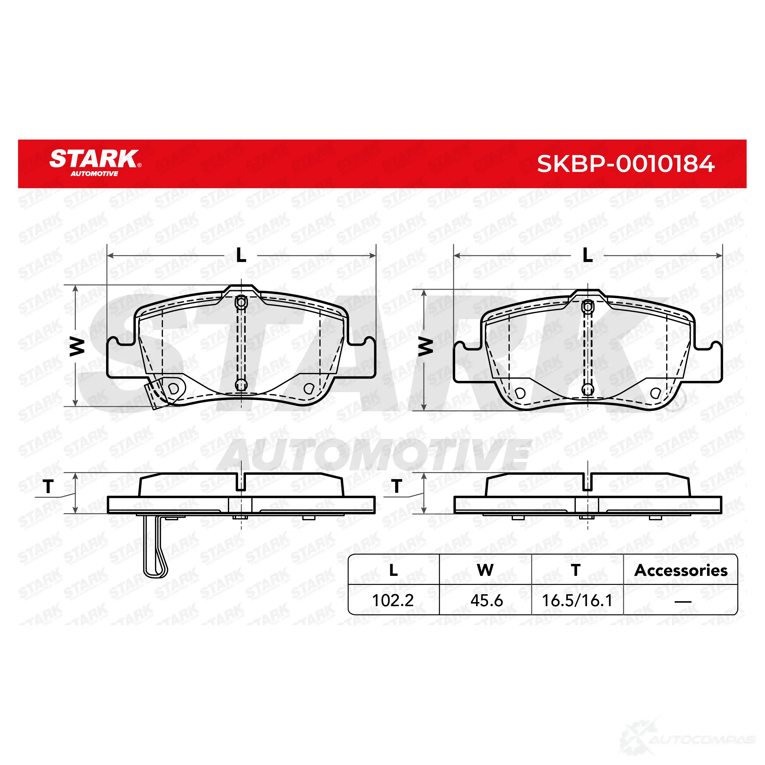 Тормозные колодки, комплект STARK 1437779973 skbp0010184 KCU5 C5E изображение 2