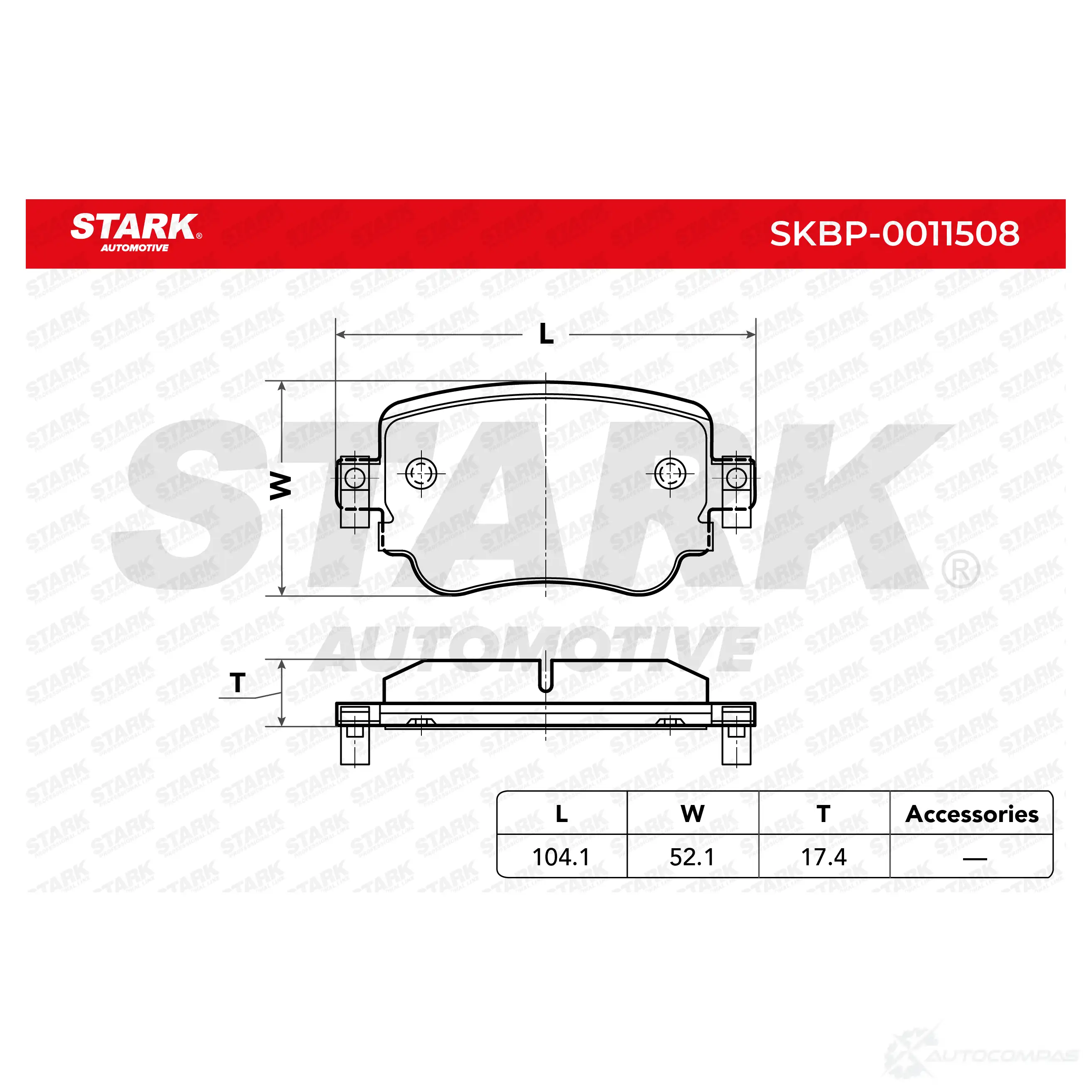 Тормозные колодки, комплект STARK skbp0011508 1437780747 PSOW9 MW изображение 1