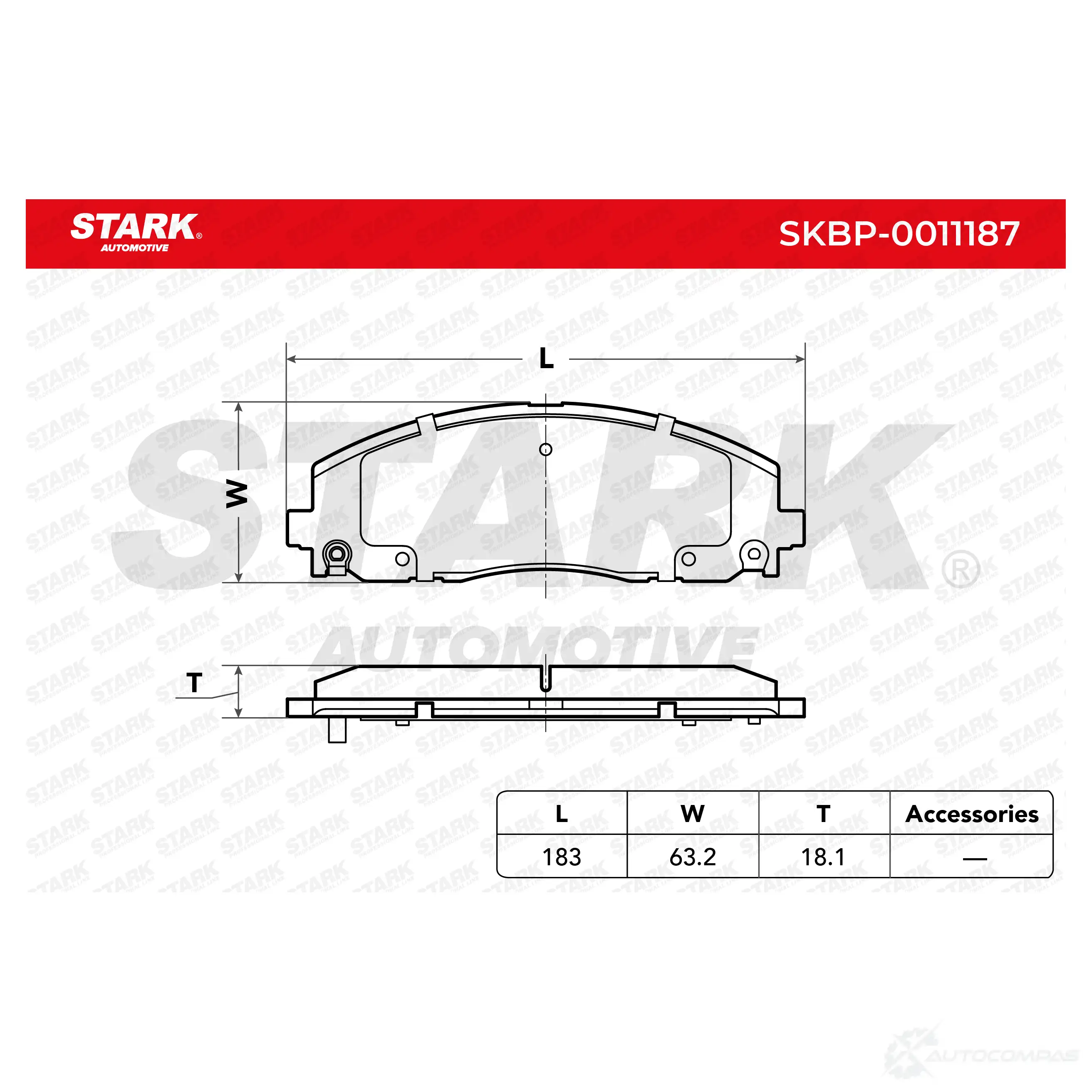 Тормозные колодки, комплект STARK skbp0011187 1437782157 2 CG5P6 изображение 1
