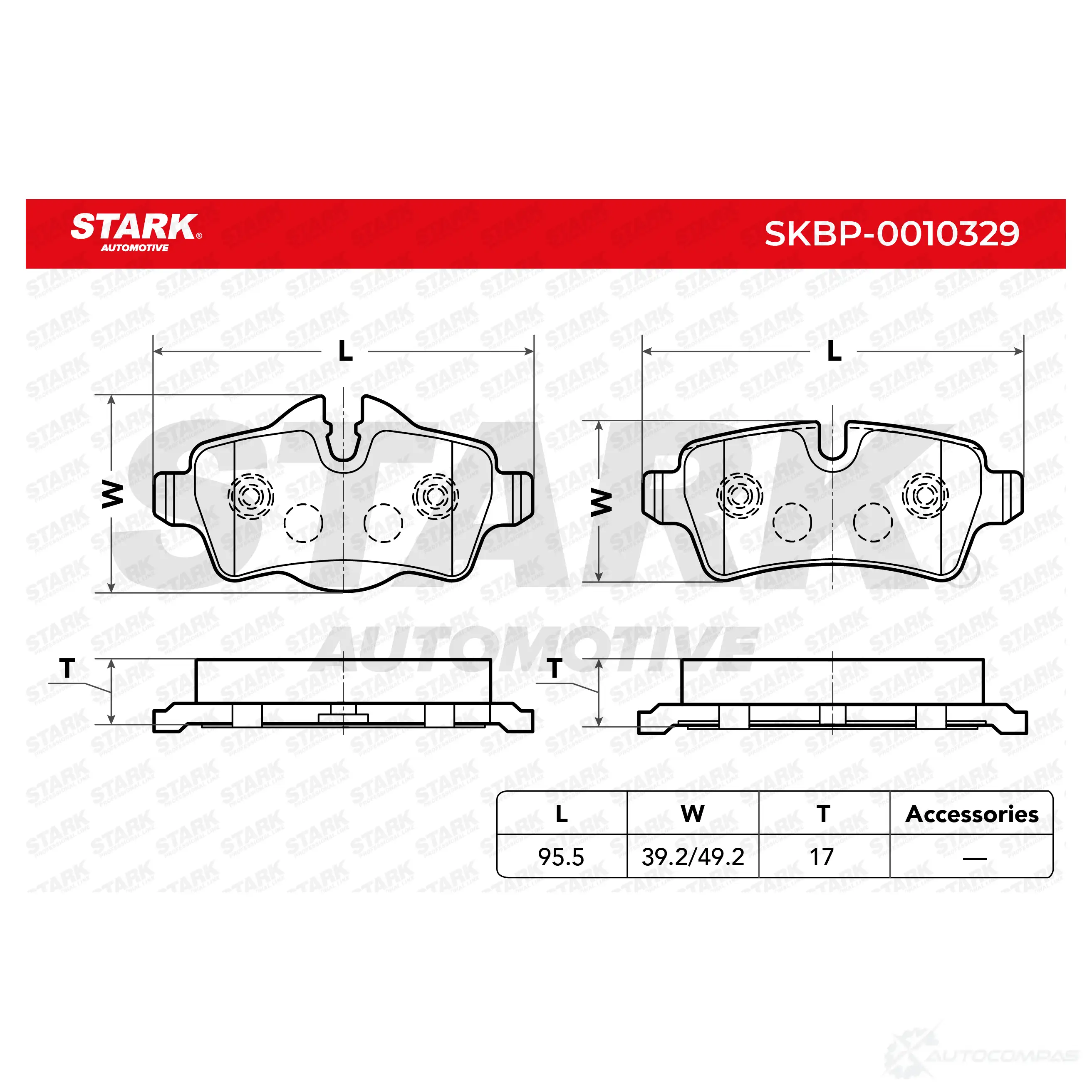 Тормозные колодки, комплект STARK 1437780311 GDZX 30F skbp0010329 изображение 2
