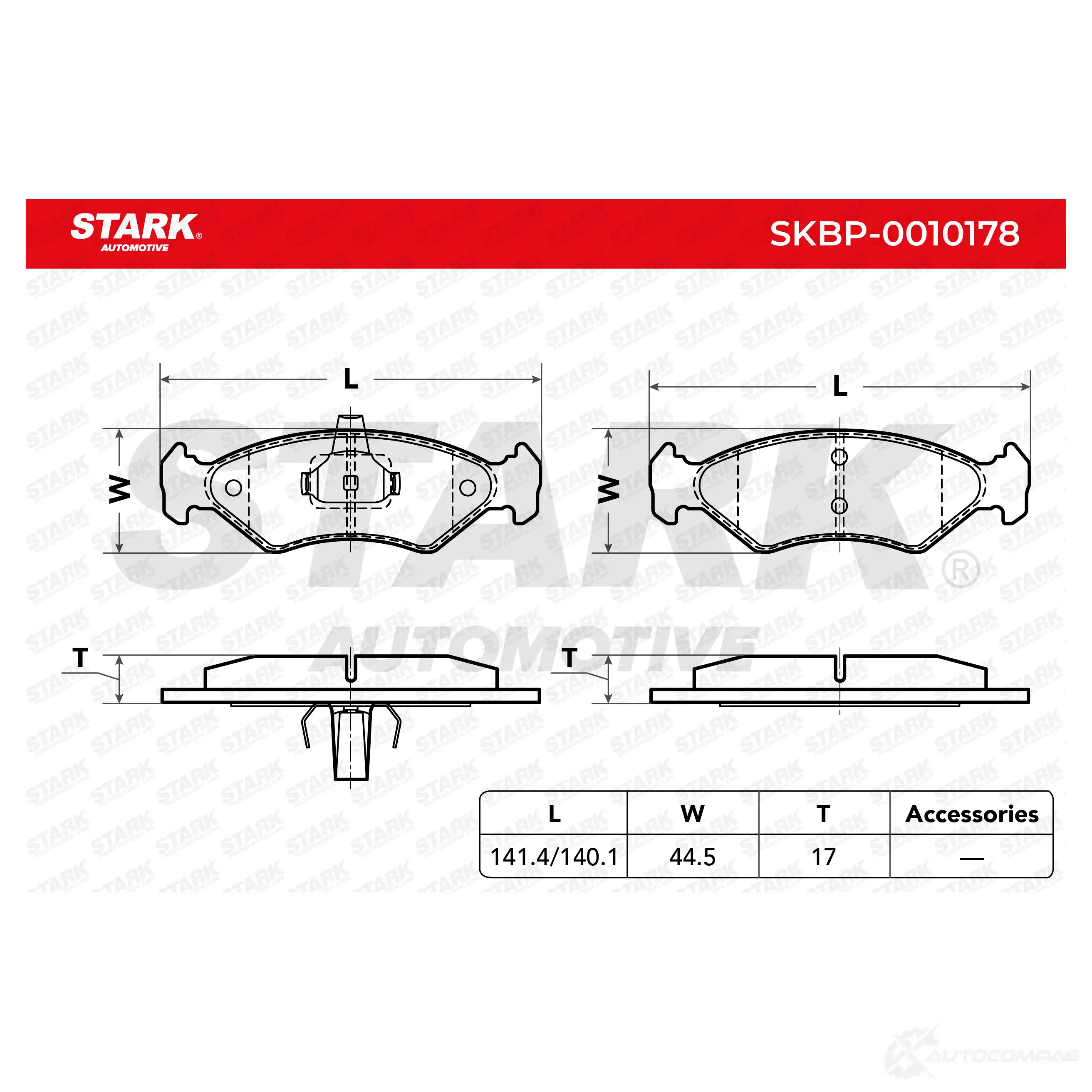 Тормозные колодки, комплект STARK 1437780029 I3HB WE skbp0010178 изображение 1