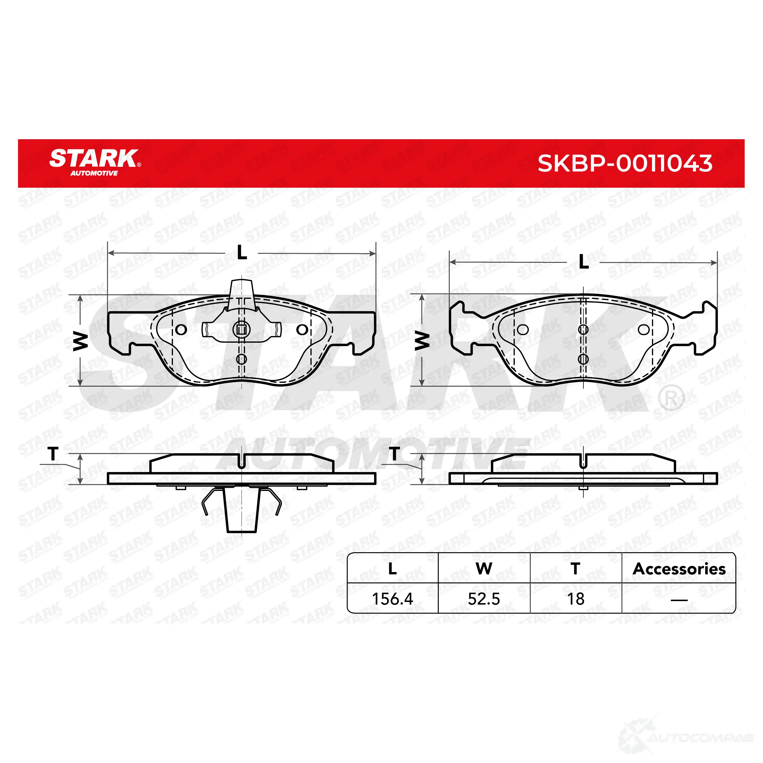 Тормозные колодки, комплект STARK skbp0011043 1437782445 N CJBN изображение 2