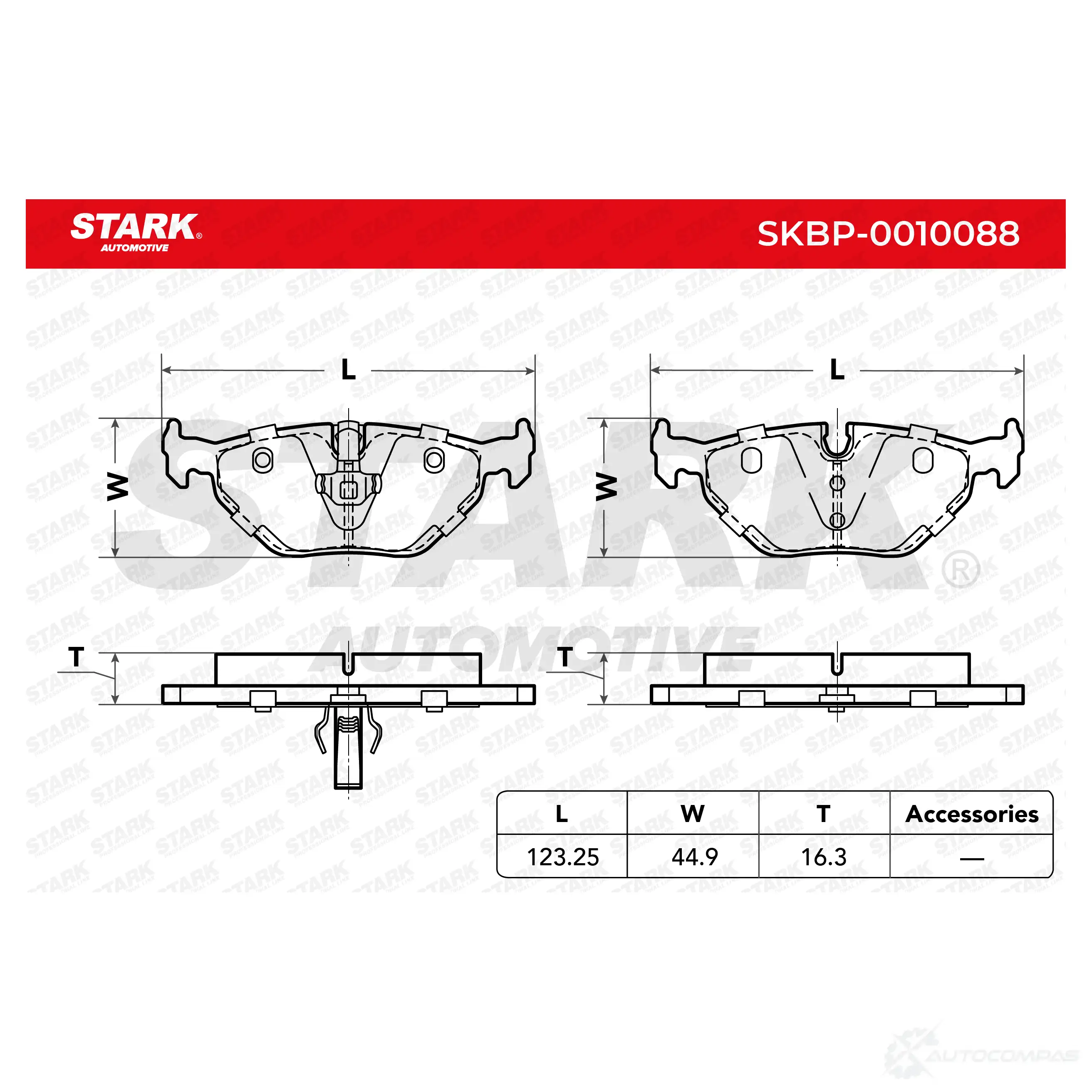 Тормозные колодки, комплект STARK 1437778413 skbp0010088 F N4EGI7 изображение 2