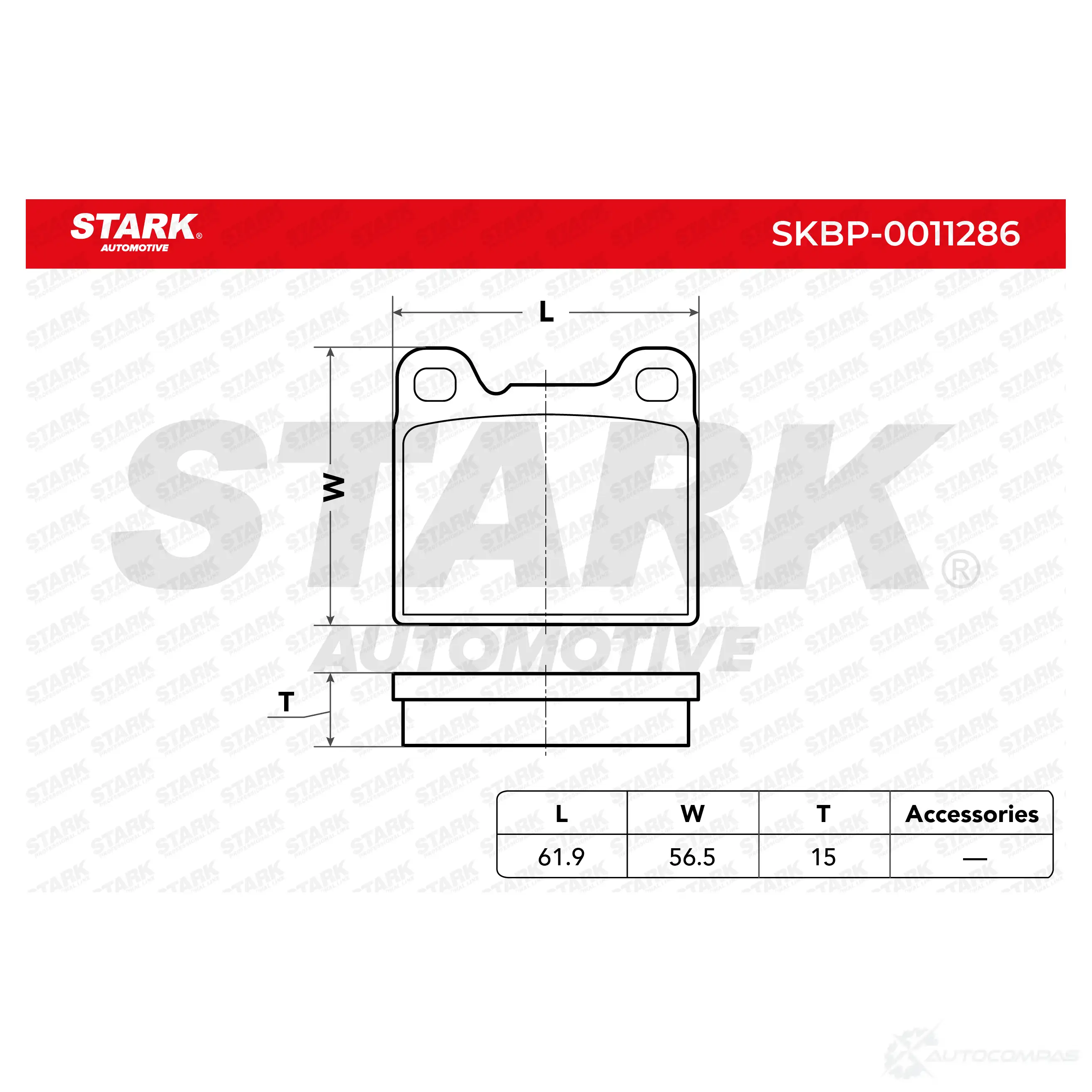 Тормозные колодки, комплект STARK 18B2G4 F skbp0011286 1437779812 изображение 1