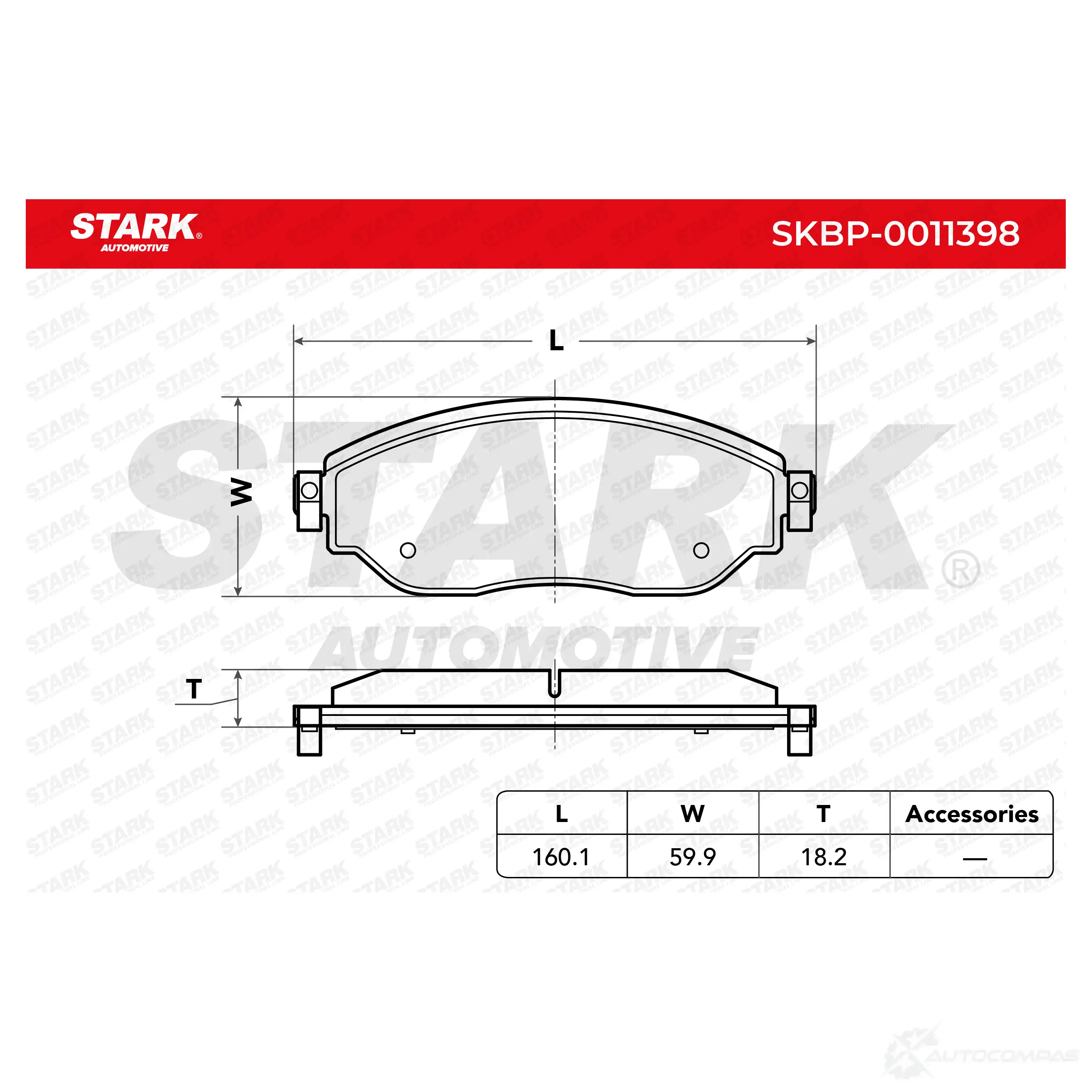 Тормозные колодки, комплект STARK 5 PY7O 1437781667 skbp0011398 изображение 1
