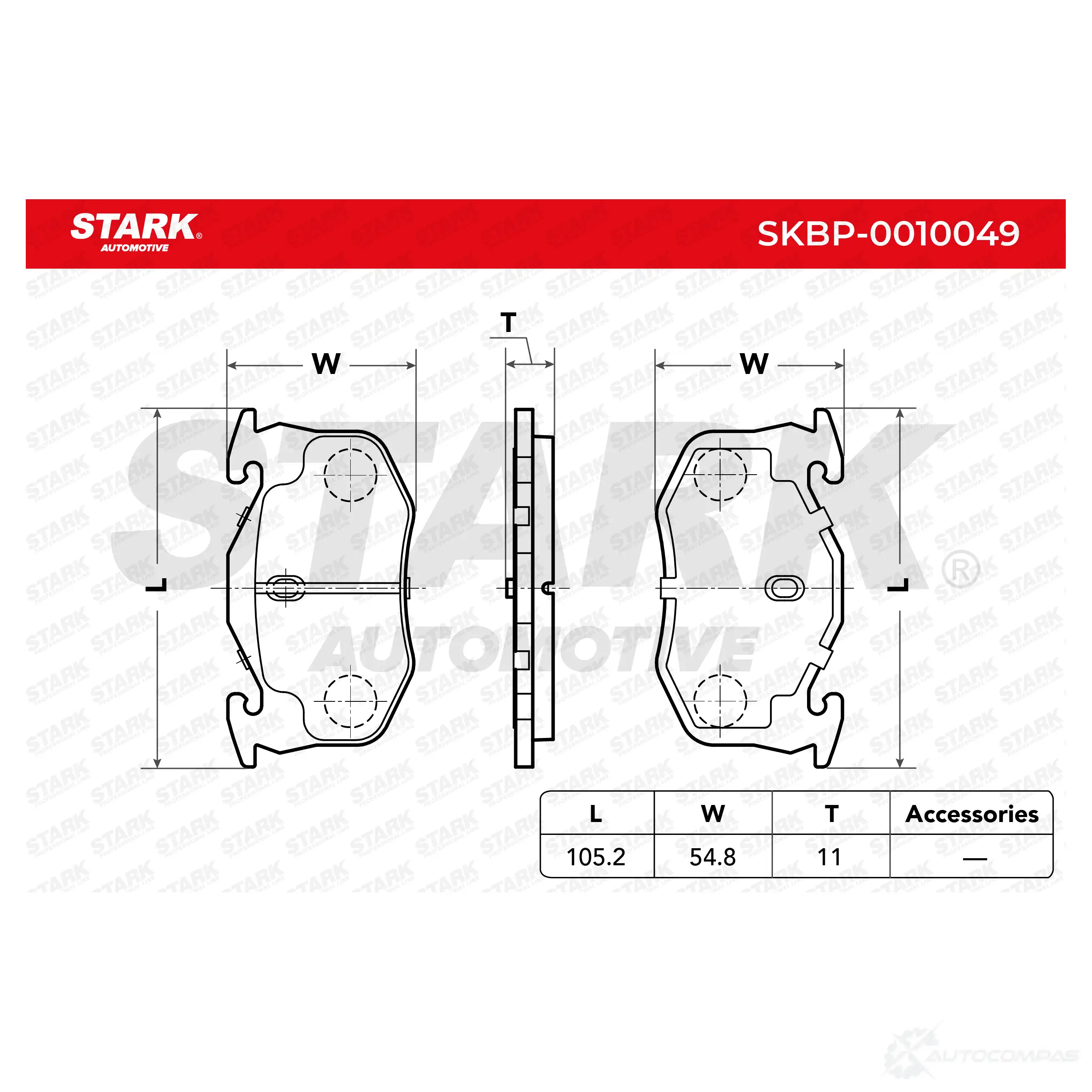 Тормозные колодки, комплект STARK 1437776690 4 ZZ77 skbp0010049 изображение 1