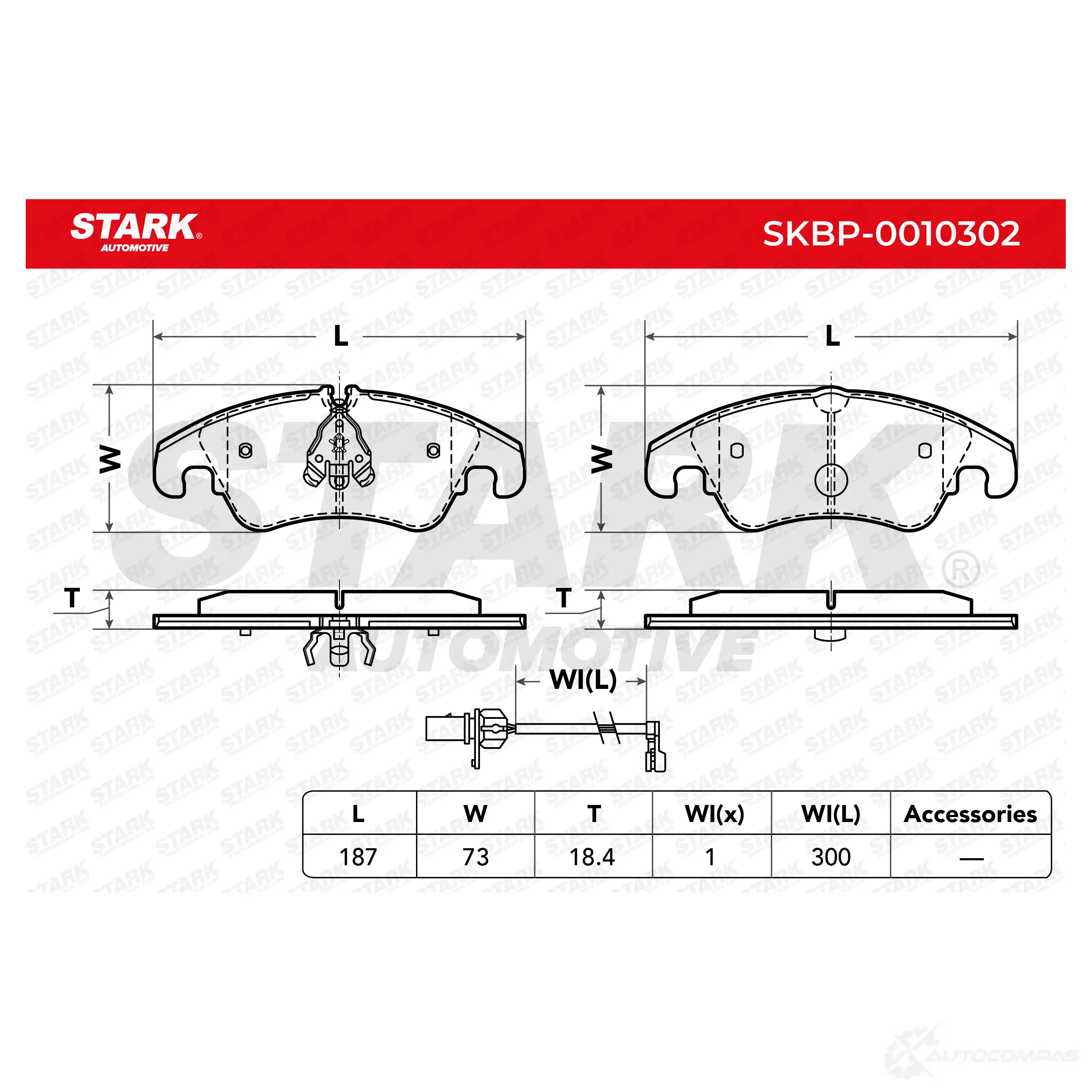 Тормозные колодки, комплект STARK skbp0010302 1437782571 IMWDDS Z изображение 2