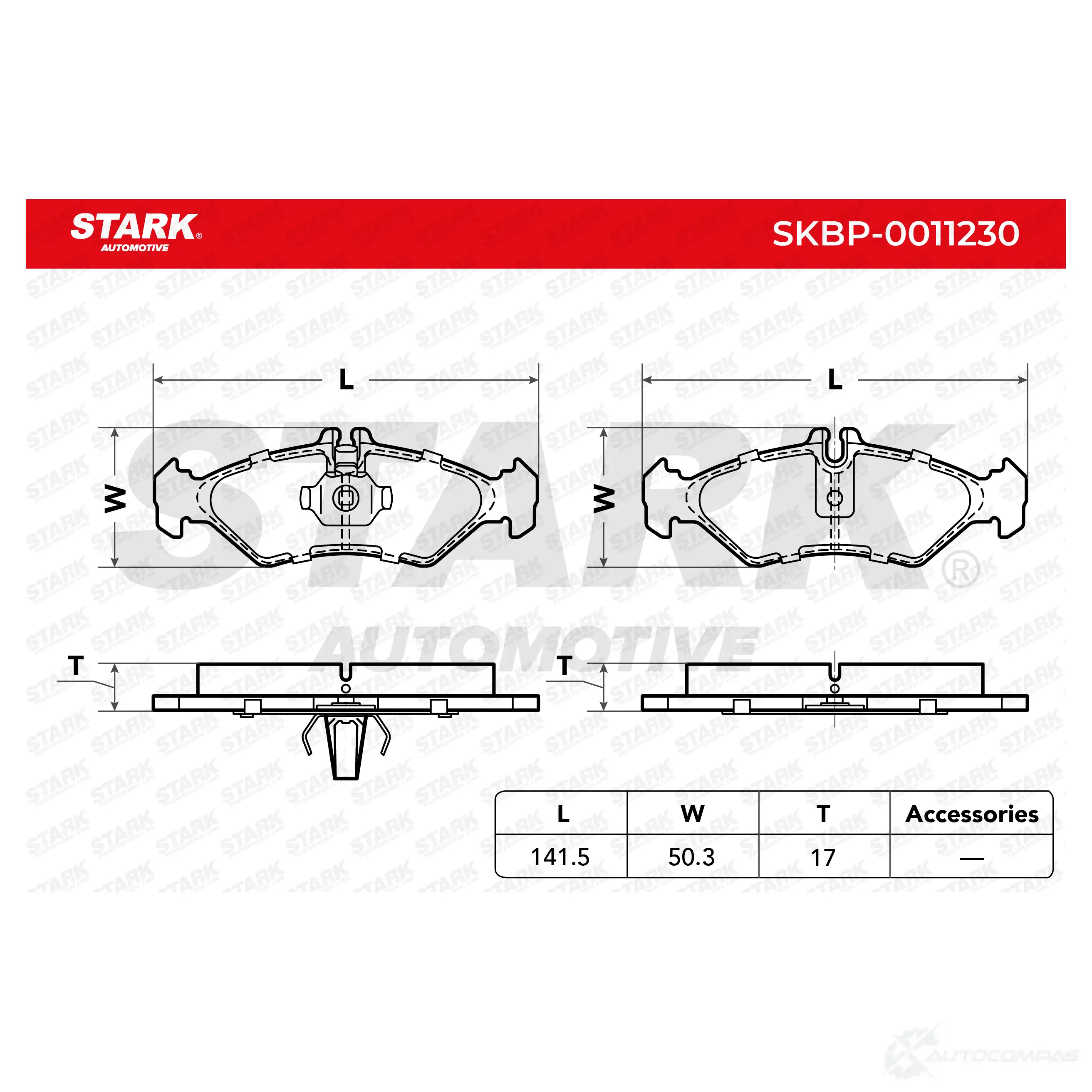 Тормозные колодки, комплект STARK skbp0011230 1437779419 78P0 7 изображение 1