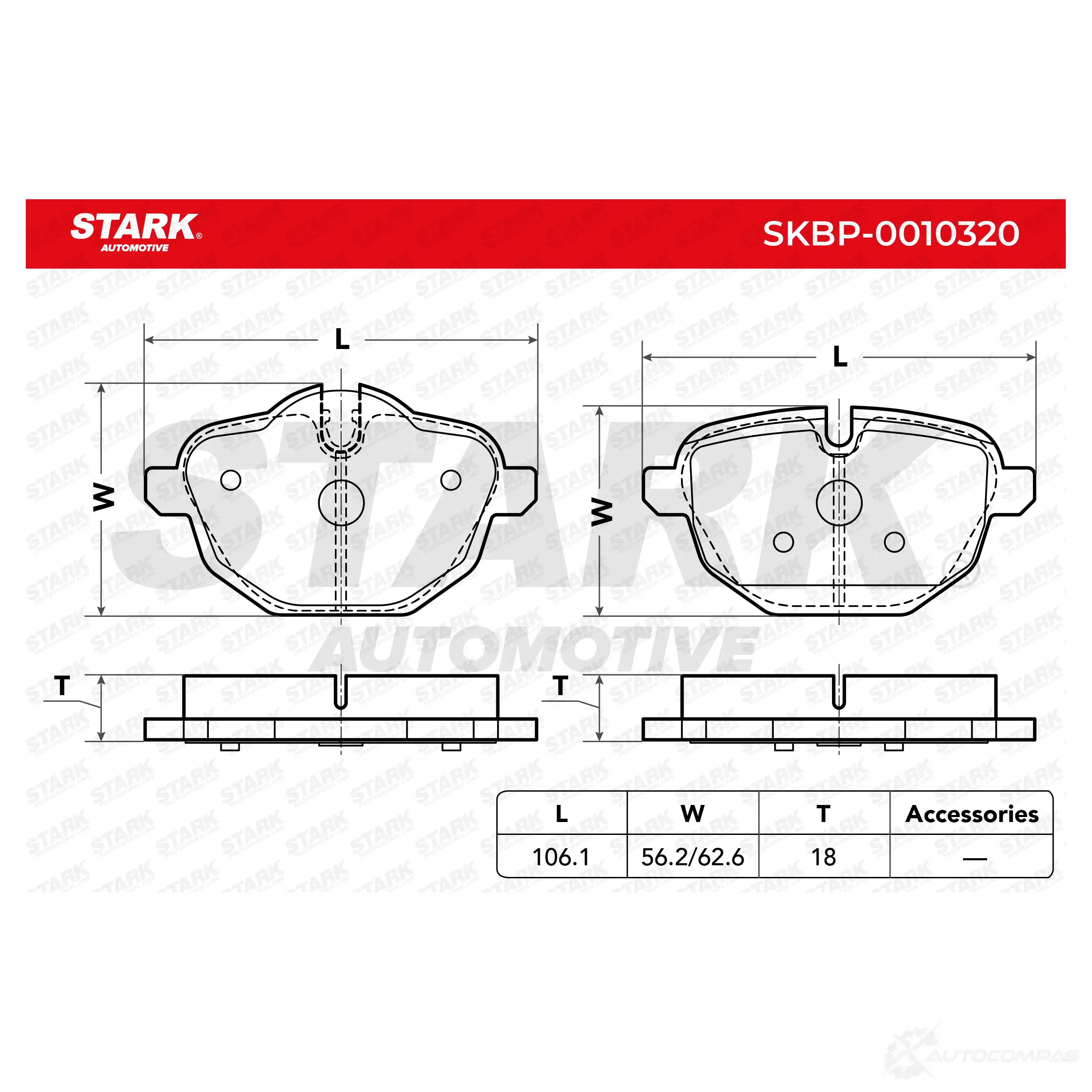 Тормозные колодки, комплект STARK 5XYFS W 1437780999 skbp0010320 изображение 2