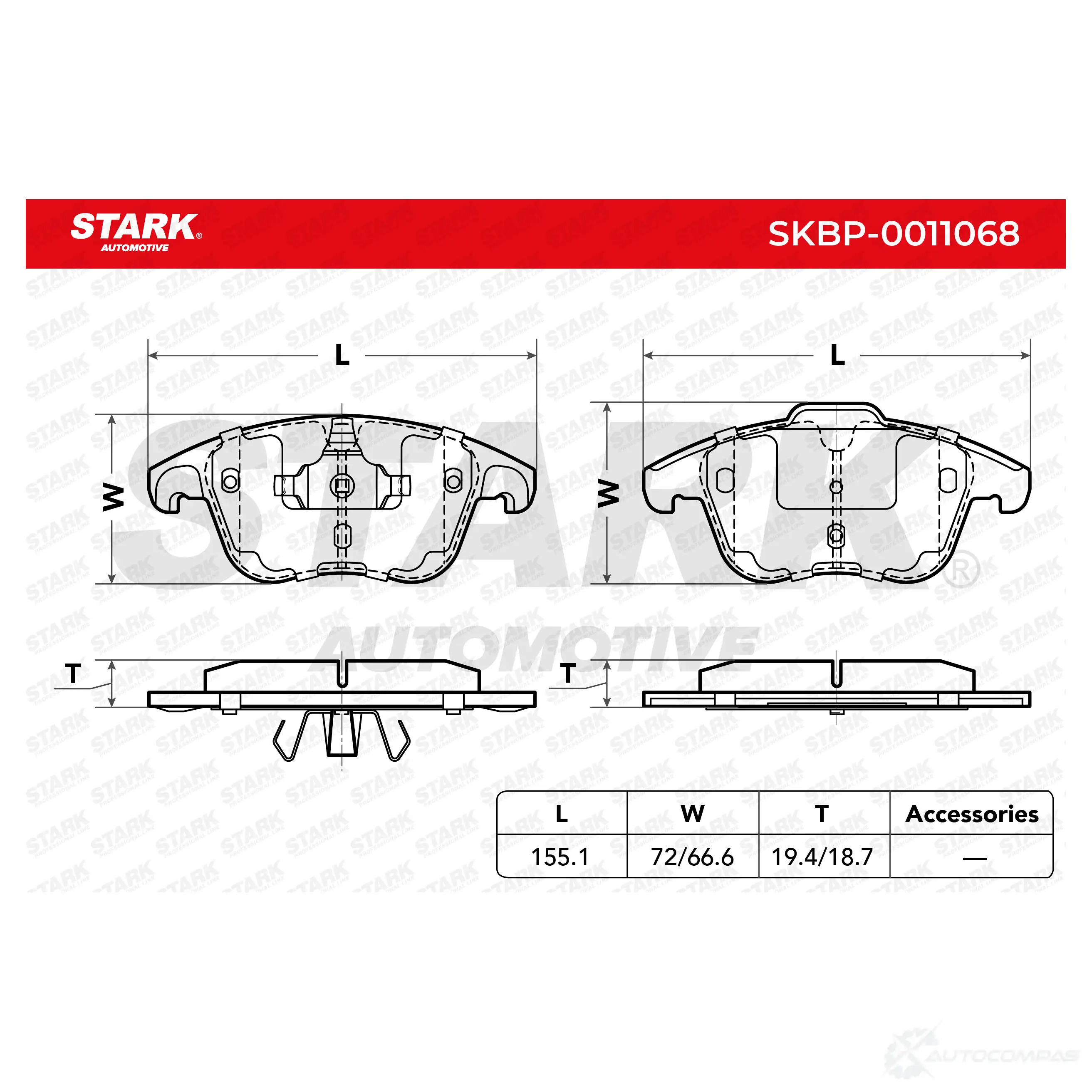 Тормозные колодки, комплект STARK skbp0011068 79MR F0M 1437782960 изображение 2