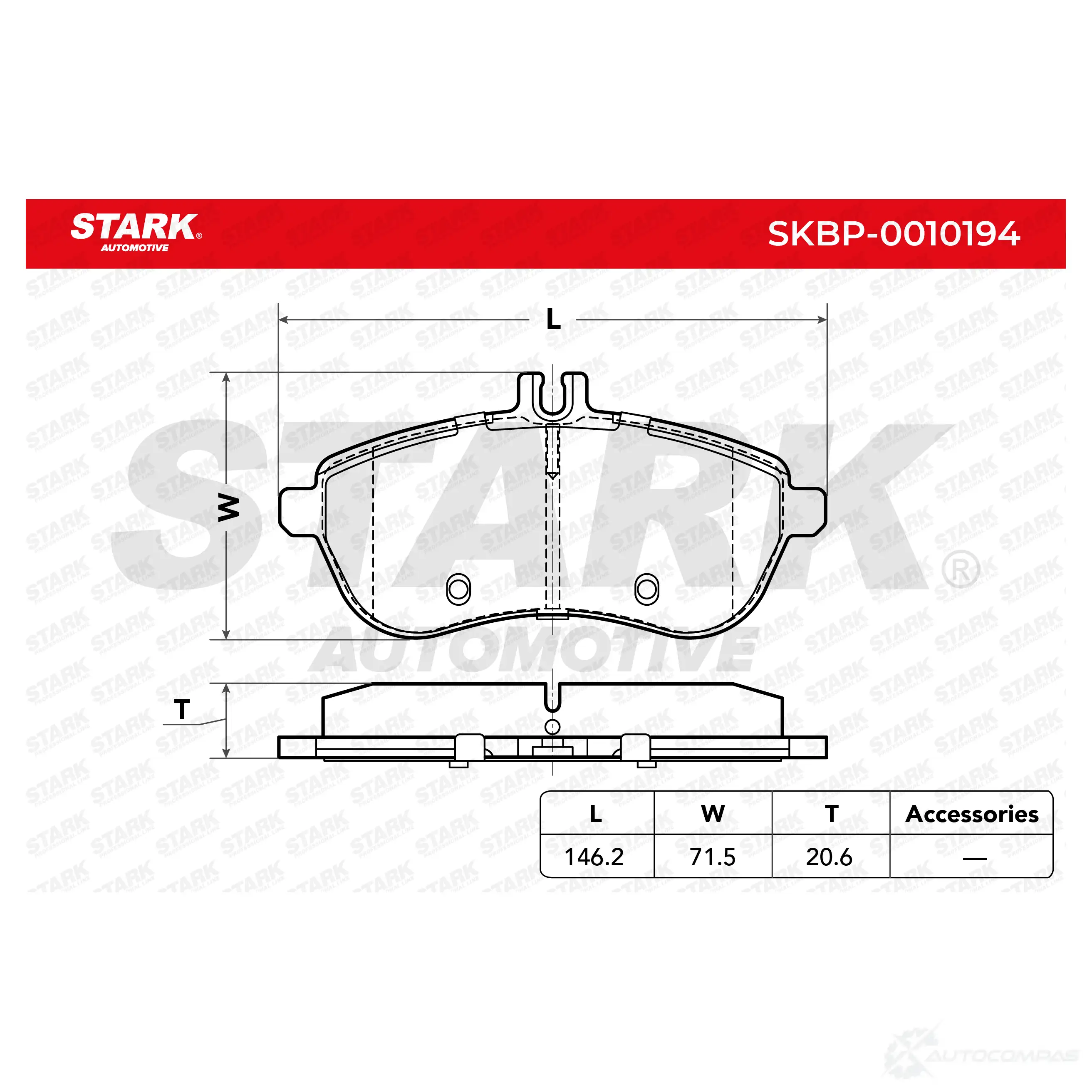 Тормозные колодки, комплект STARK skbp0010194 UC X3WBG 1437782907 изображение 1