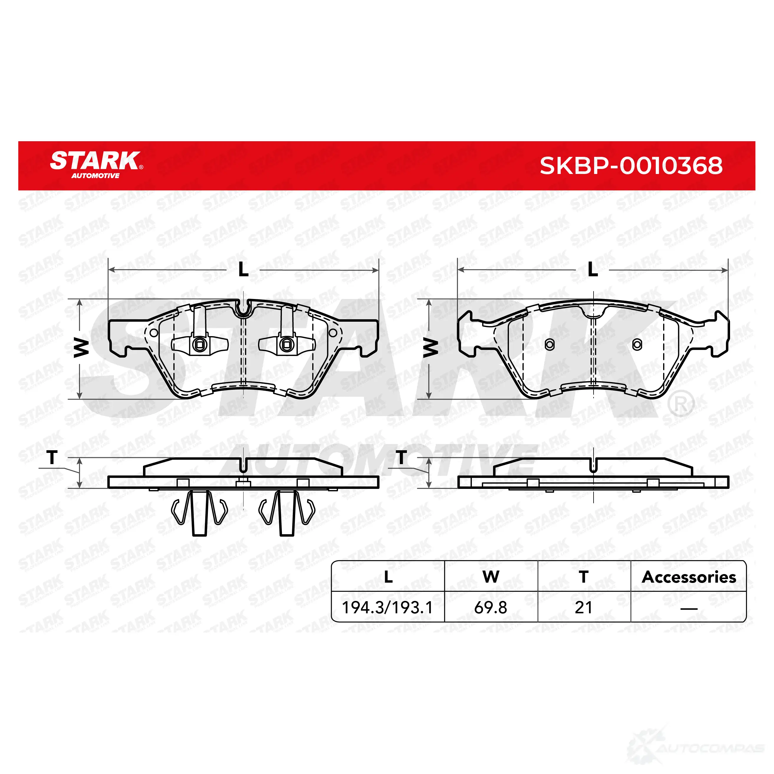 Тормозные колодки, комплект STARK skbp0010368 EMS5 64 1437782566 изображение 2