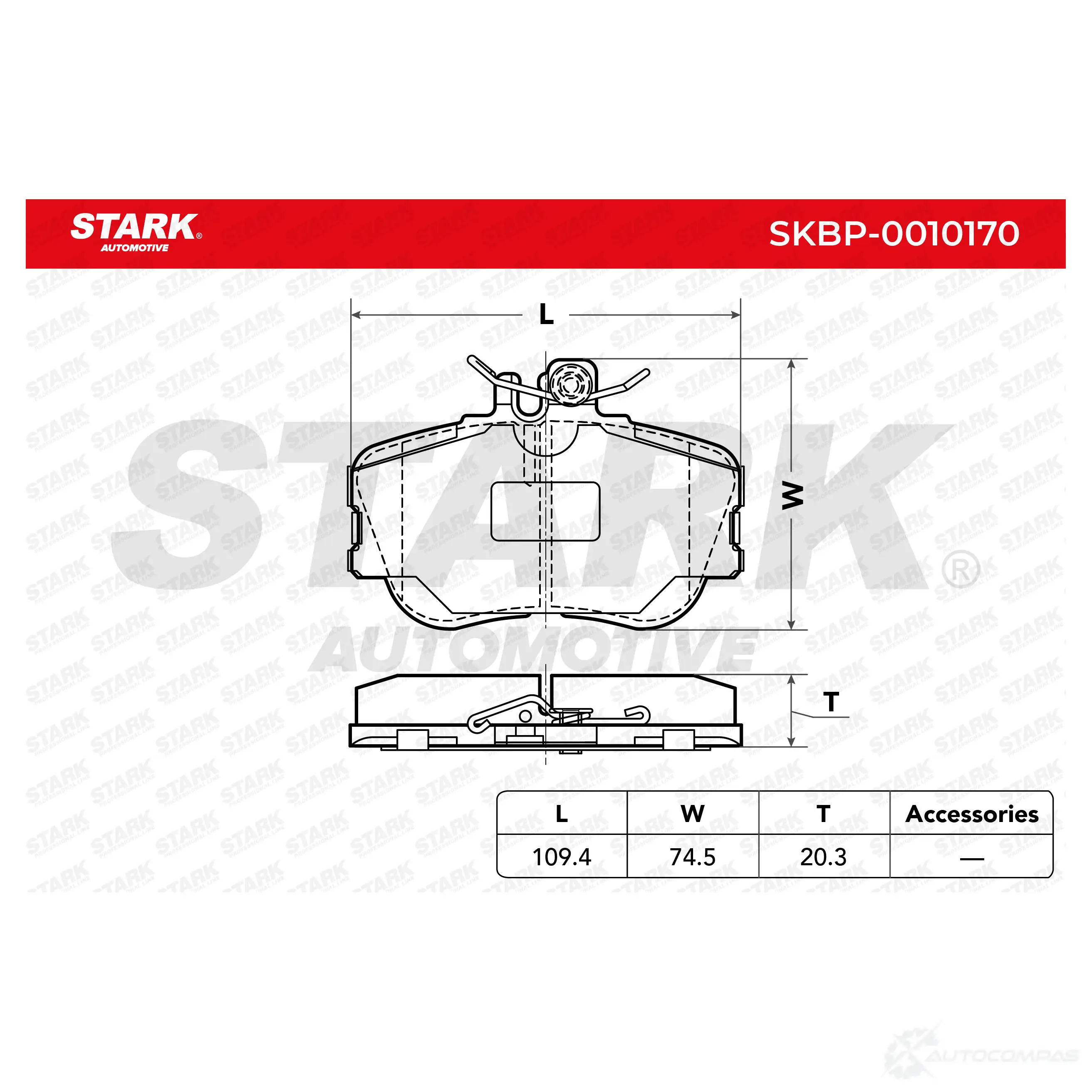 Тормозные колодки, комплект STARK PXA4 N 1437783290 skbp0010170 изображение 2