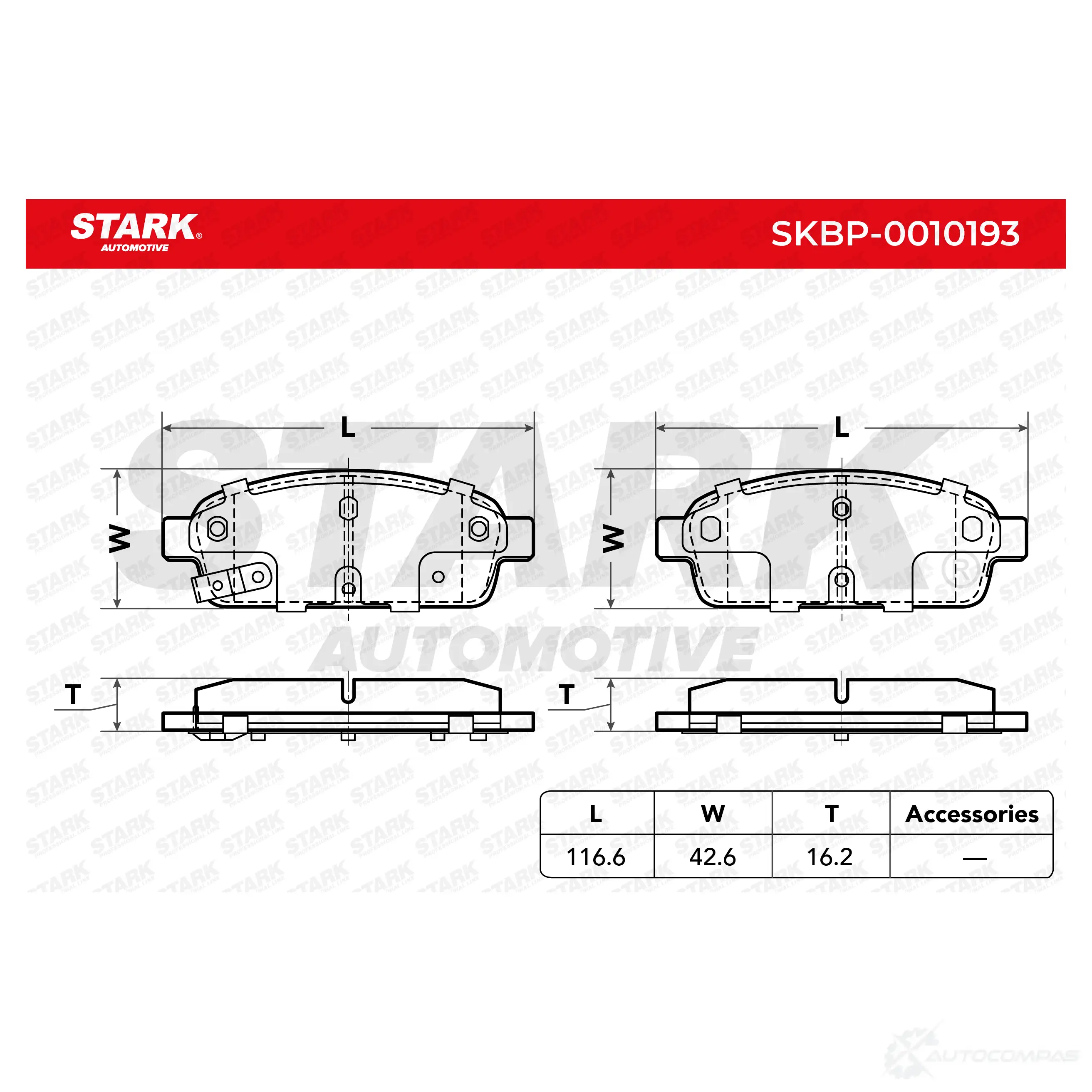 Тормозные колодки, комплект STARK 1437780171 skbp0010193 N UZZS4 изображение 1