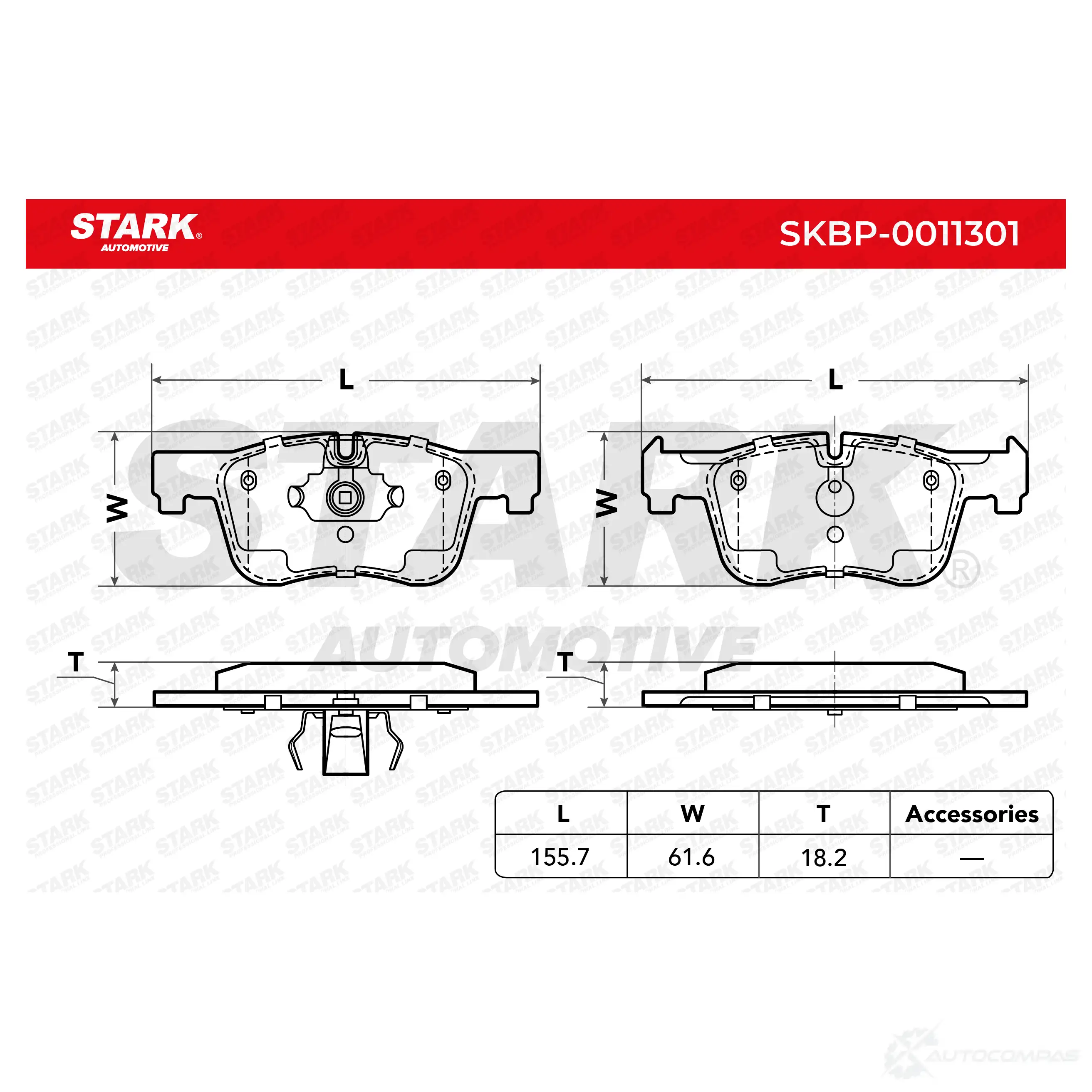 Тормозные колодки, комплект STARK skbp0011301 1437782856 2ERZ FE изображение 1