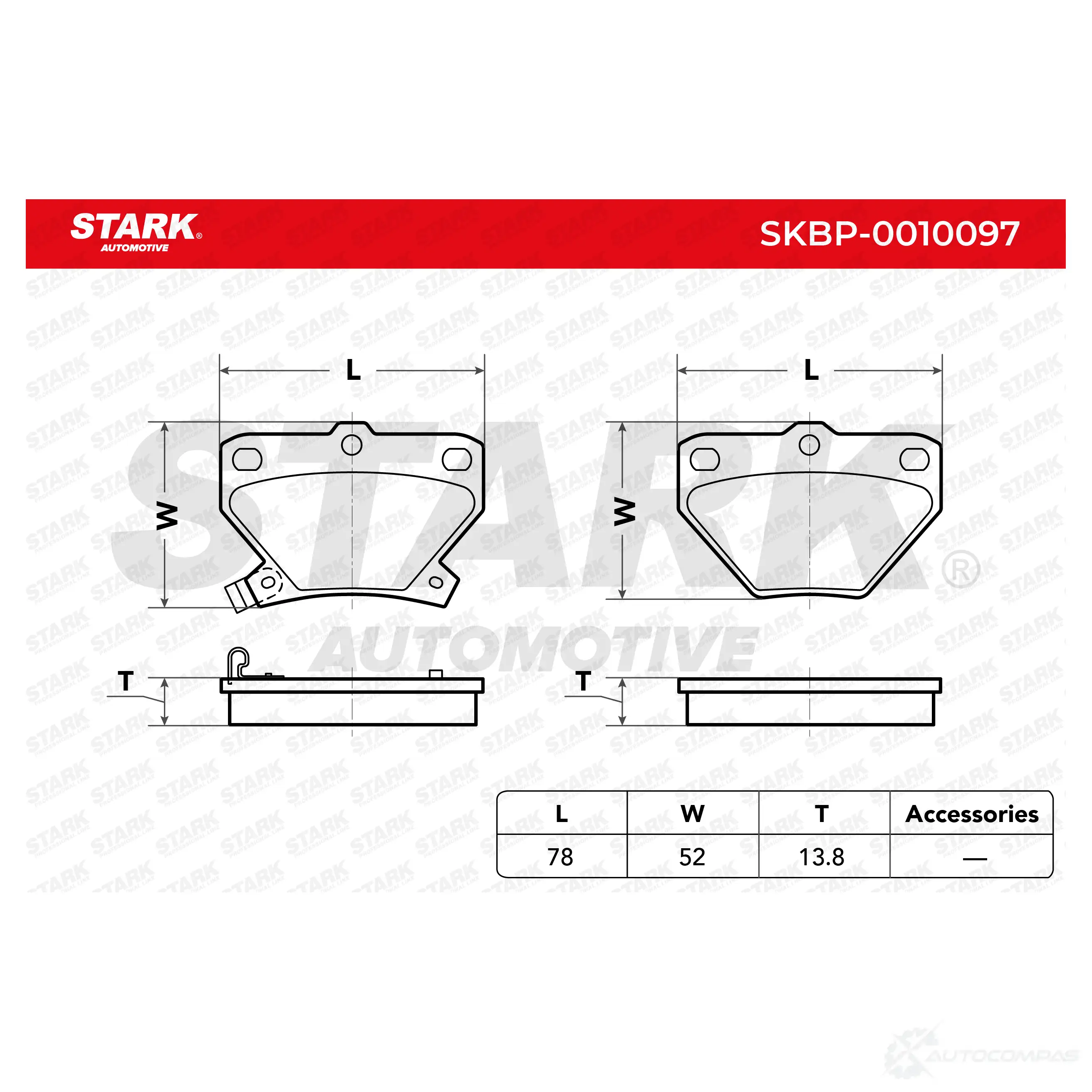 Тормозные колодки, комплект STARK skbp0010097 MEM67 IW 1437776736 изображение 1