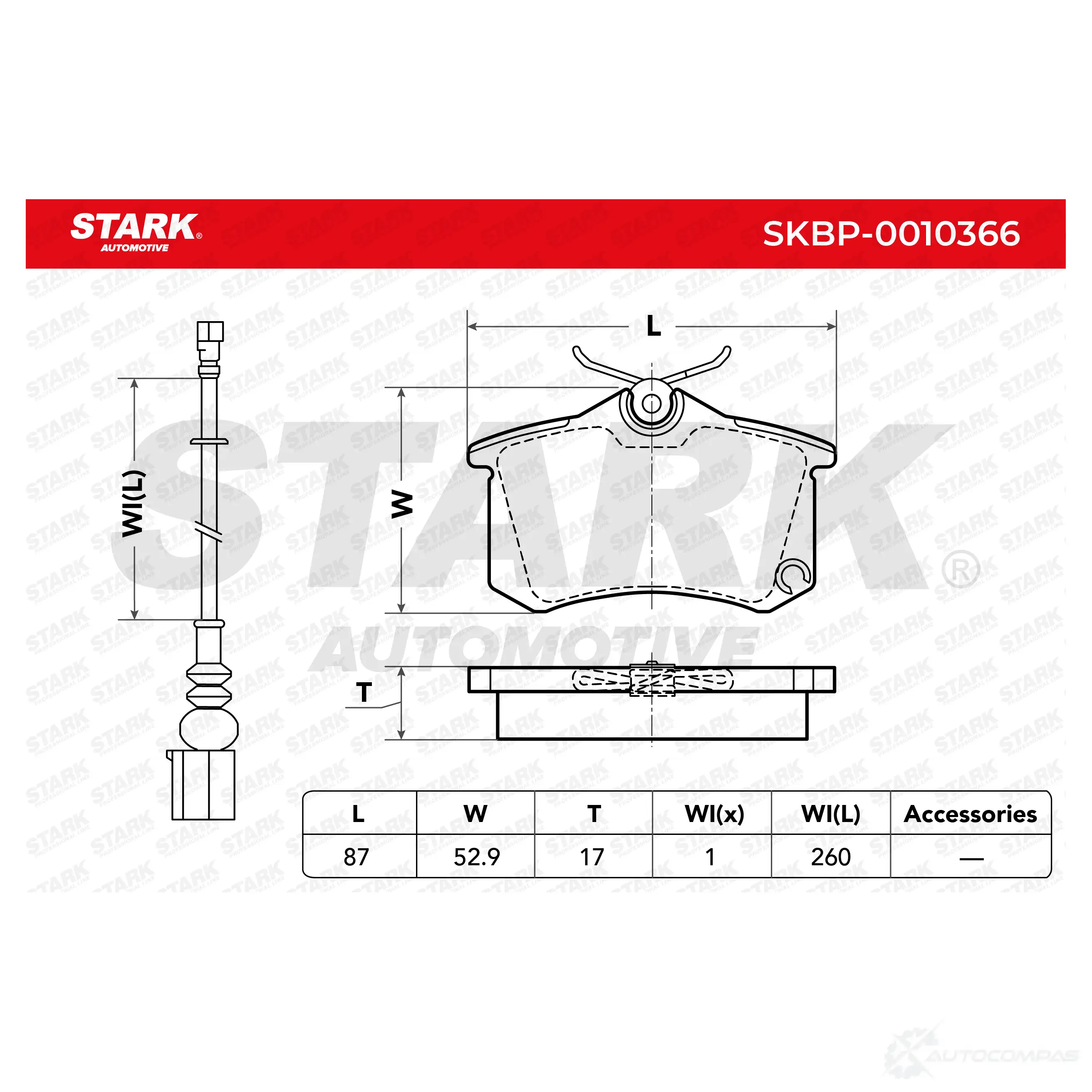 Тормозные колодки, комплект STARK skbp0010366 YT DO6 1437779899 изображение 2