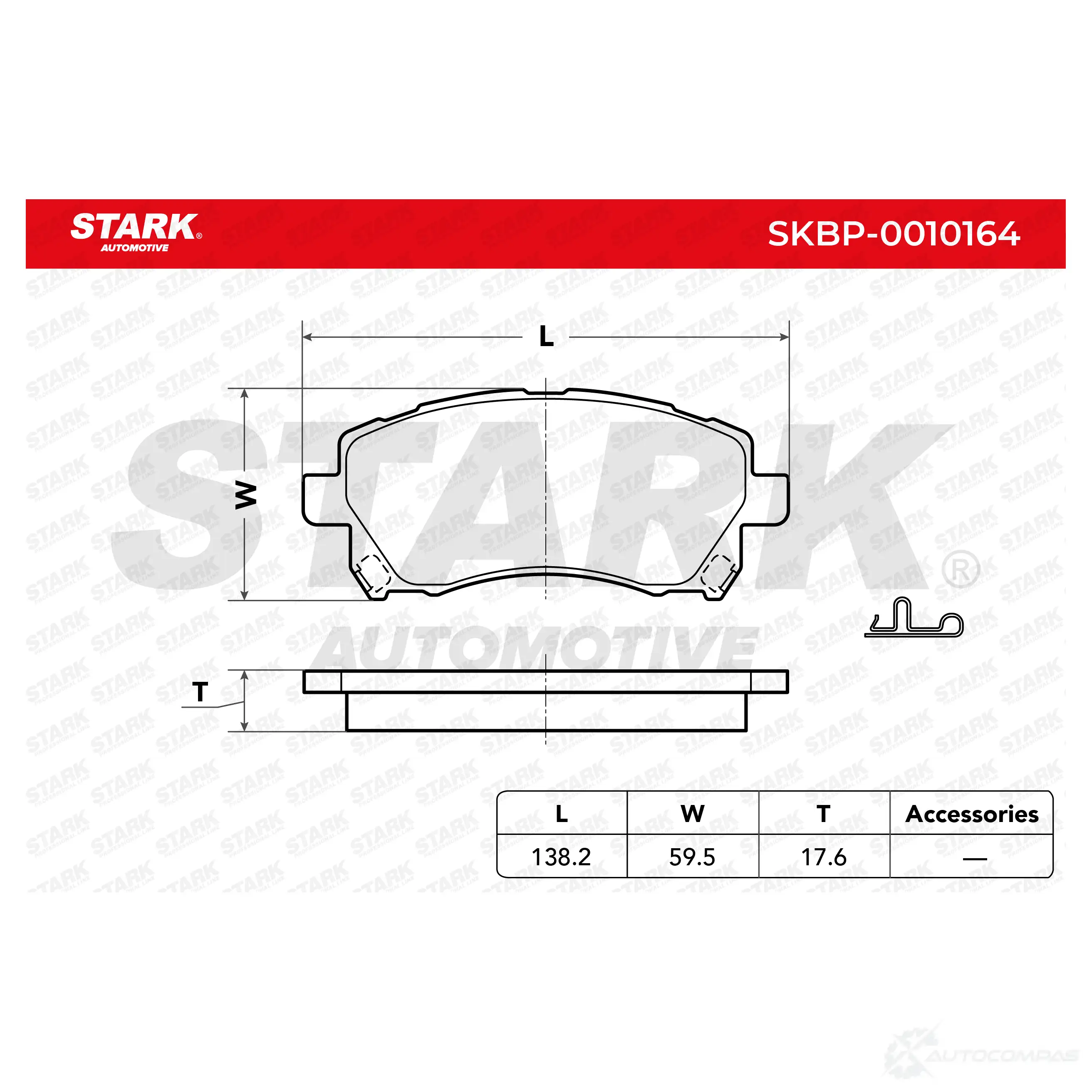 Тормозные колодки, комплект STARK TEK 1PX skbp0010164 1437782447 изображение 2