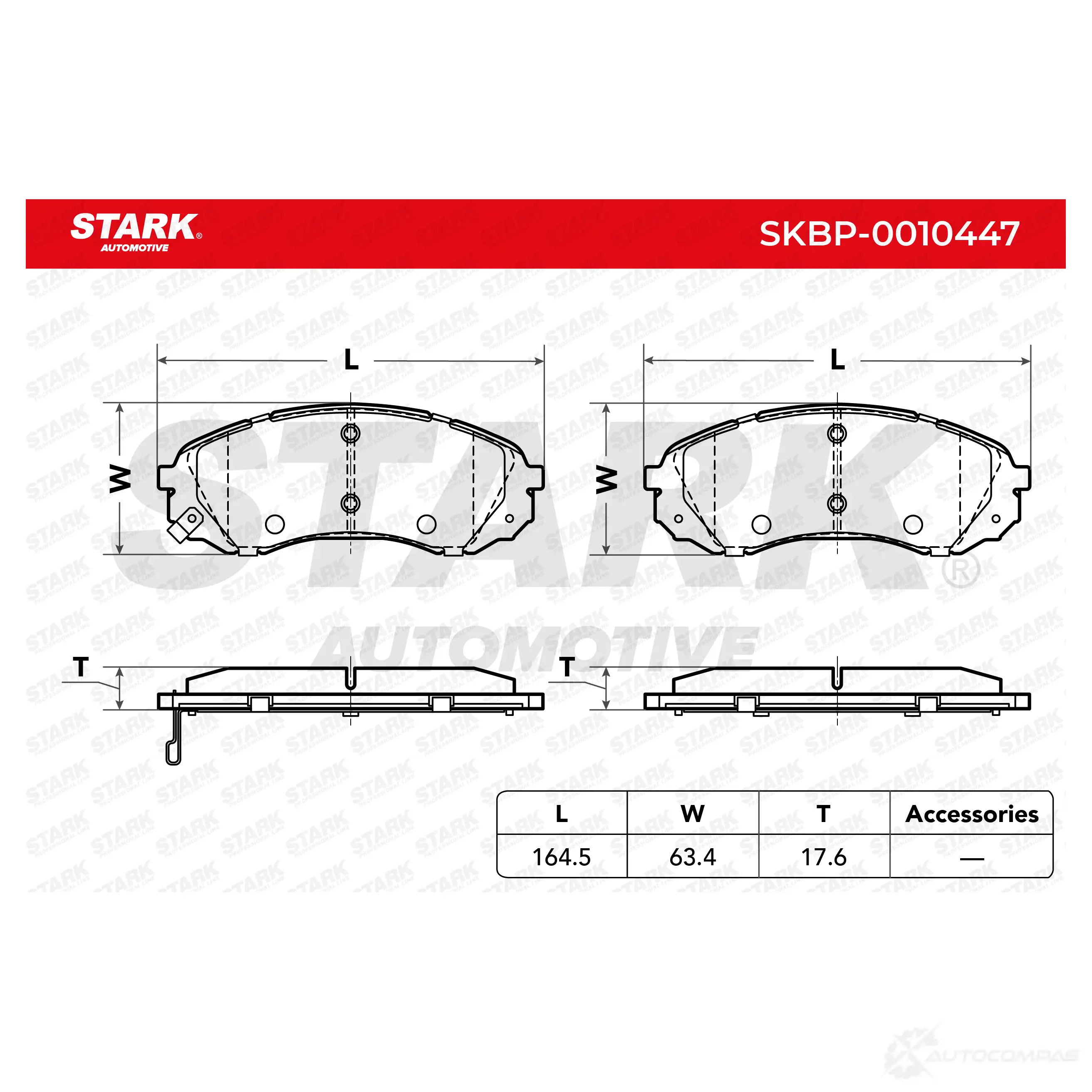 Тормозные колодки, комплект STARK 1437783223 skbp0010447 K65QG 5 изображение 2