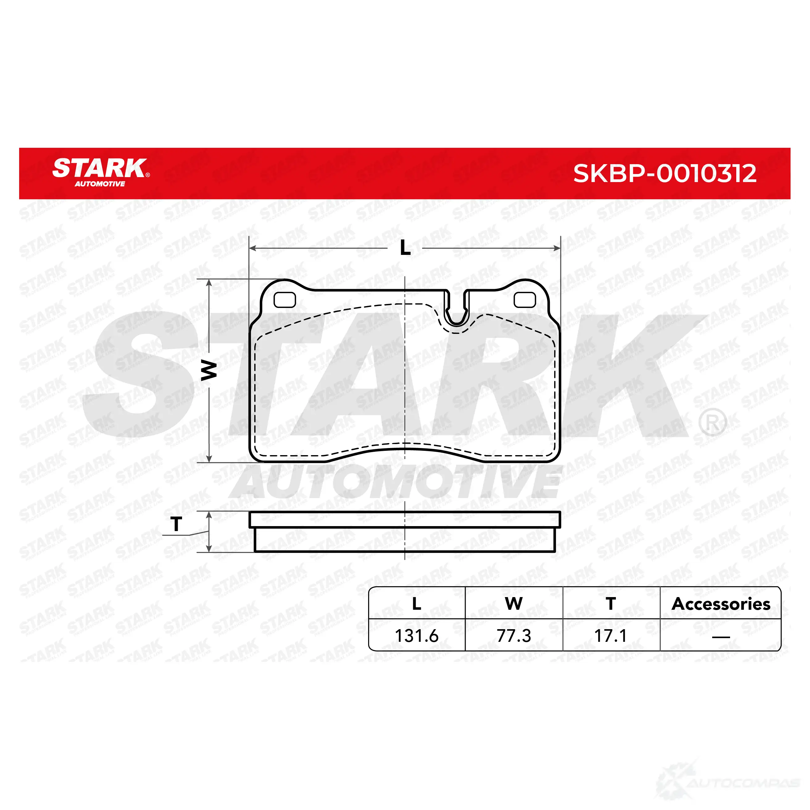 Тормозные колодки, комплект STARK 1437783308 0J B46K skbp0010312 изображение 2