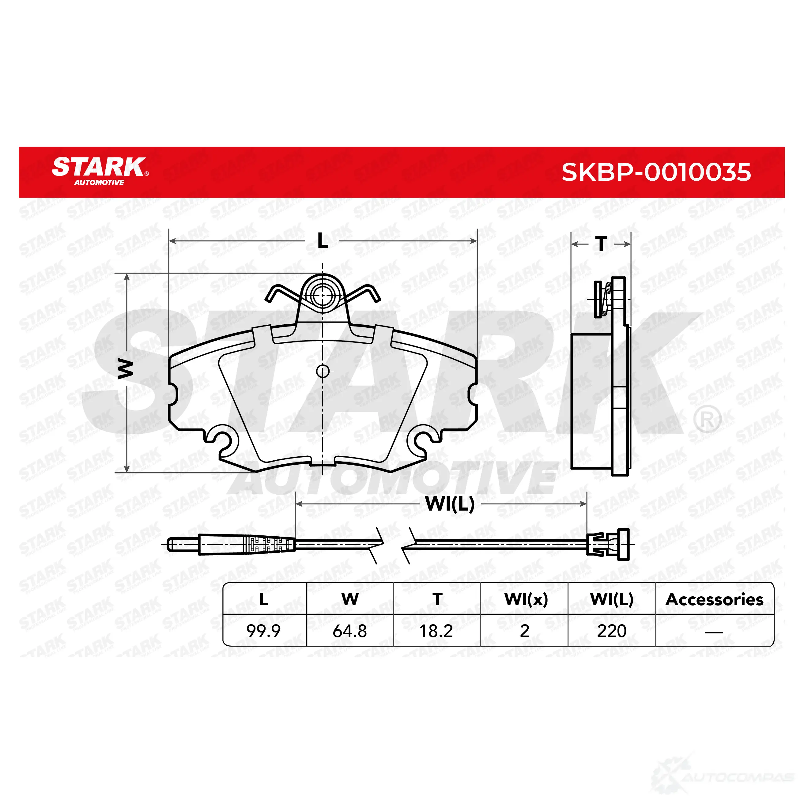 Тормозные колодки, комплект STARK skbp0010035 4NLT LYL 1437779397 изображение 1