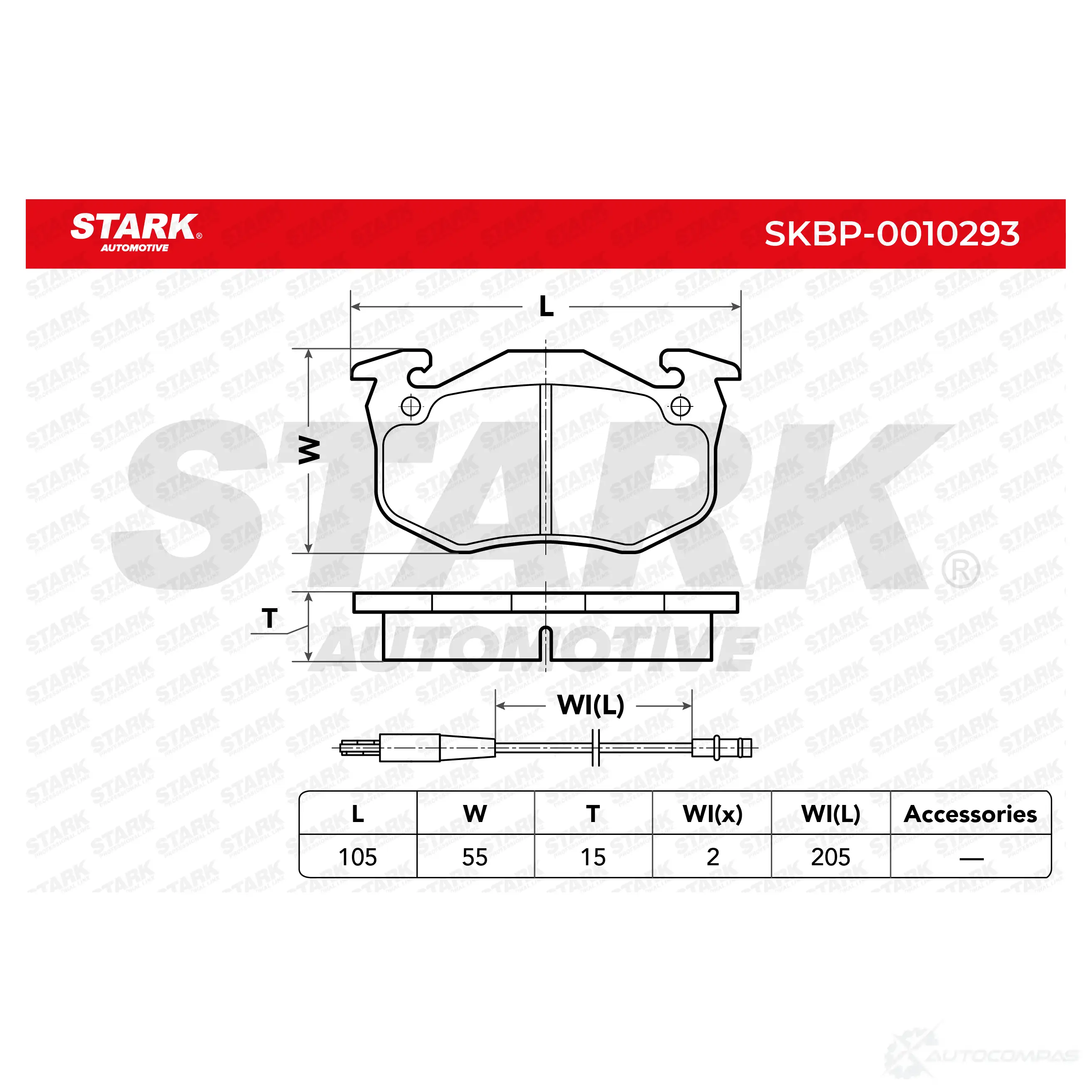 Тормозные колодки, комплект STARK skbp0010293 MU5 9W 1437777798 изображение 1