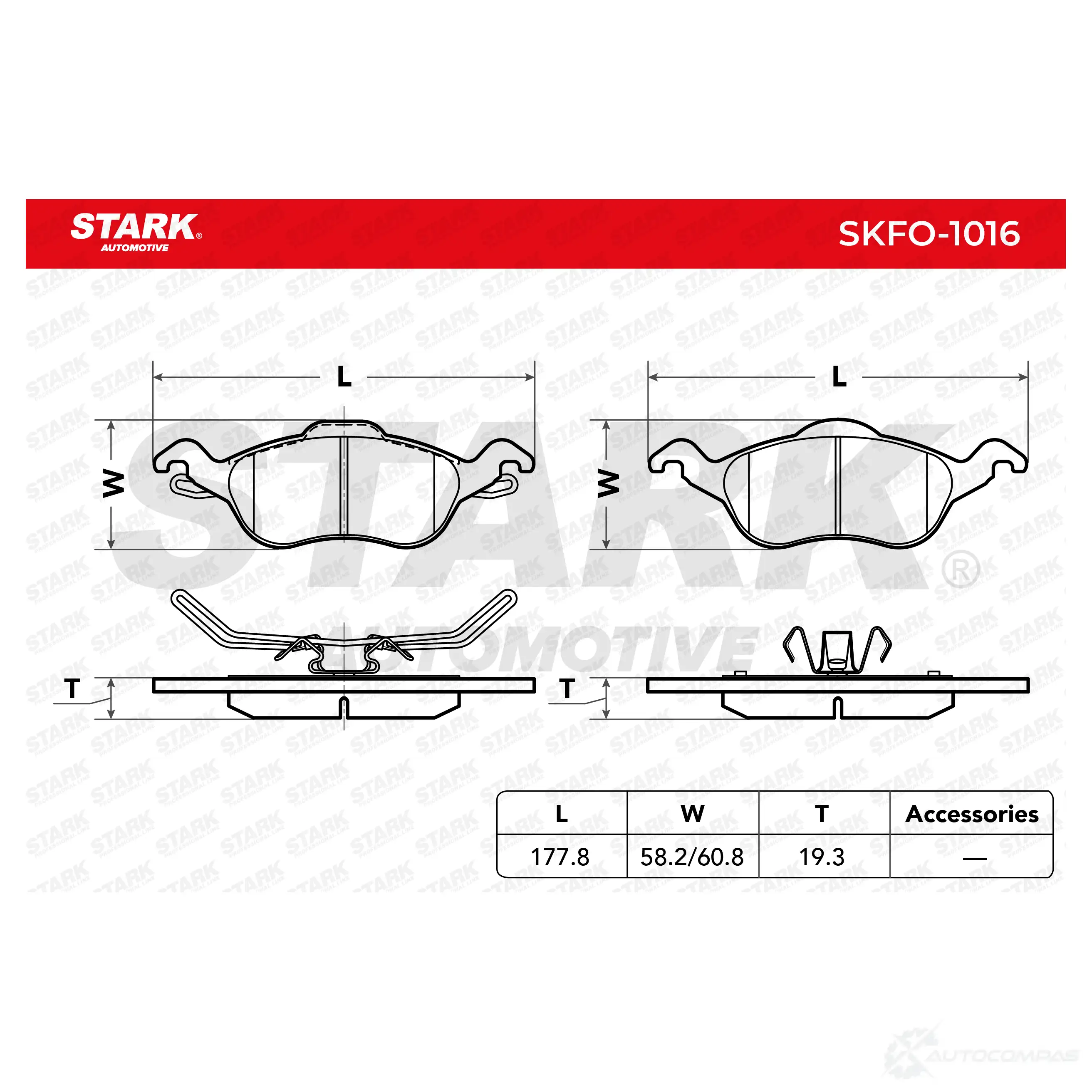 Тормозные колодки, комплект STARK skfo1016 DYL BX 1437783293 изображение 2