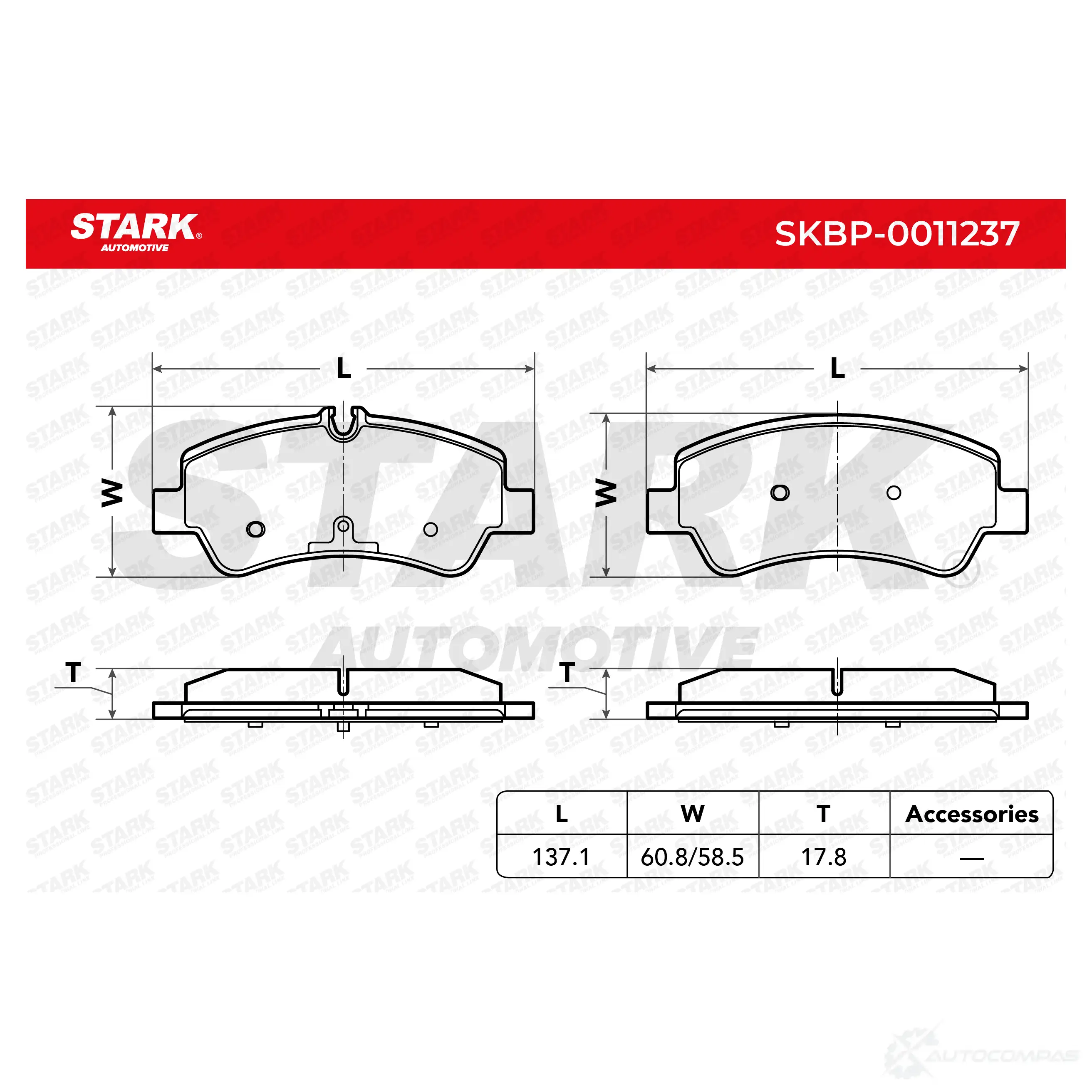Тормозные колодки, комплект STARK 1437778094 skbp0011237 D0RM3 4A изображение 1