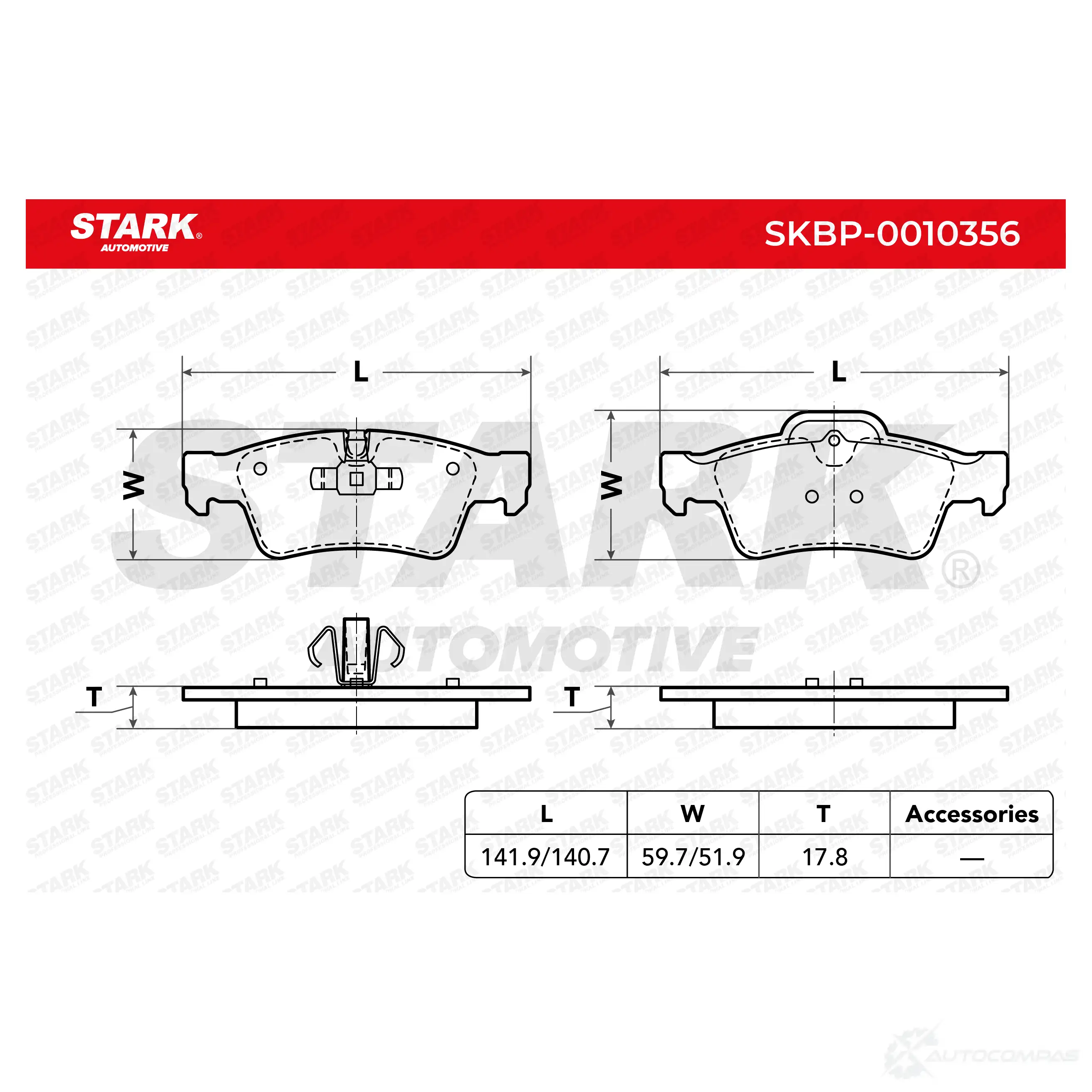 Тормозные колодки, комплект STARK Z90Z C7 1437781045 skbp0010356 изображение 3