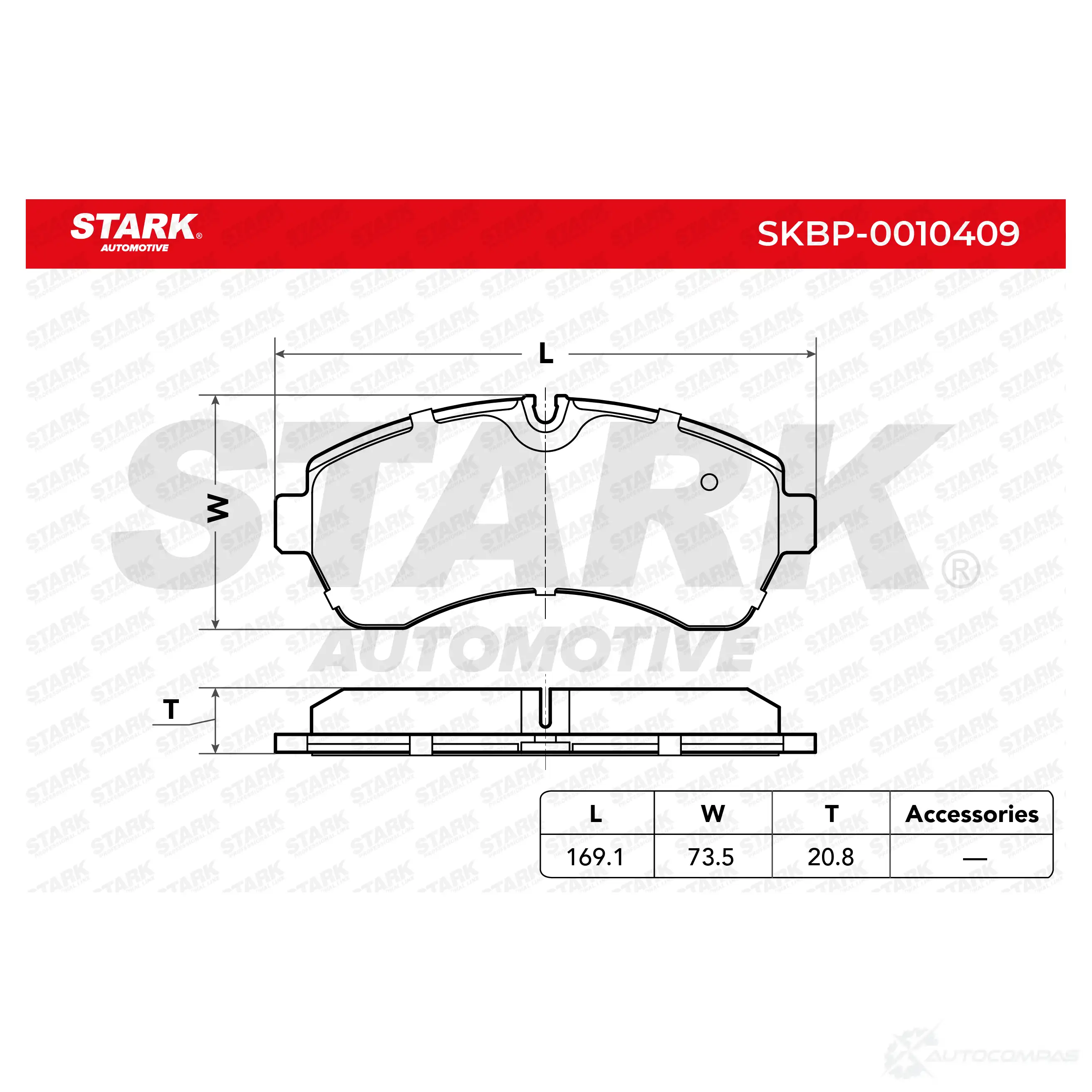 Тормозные колодки, комплект STARK 4I9H N skbp0010409 1437782524 изображение 1