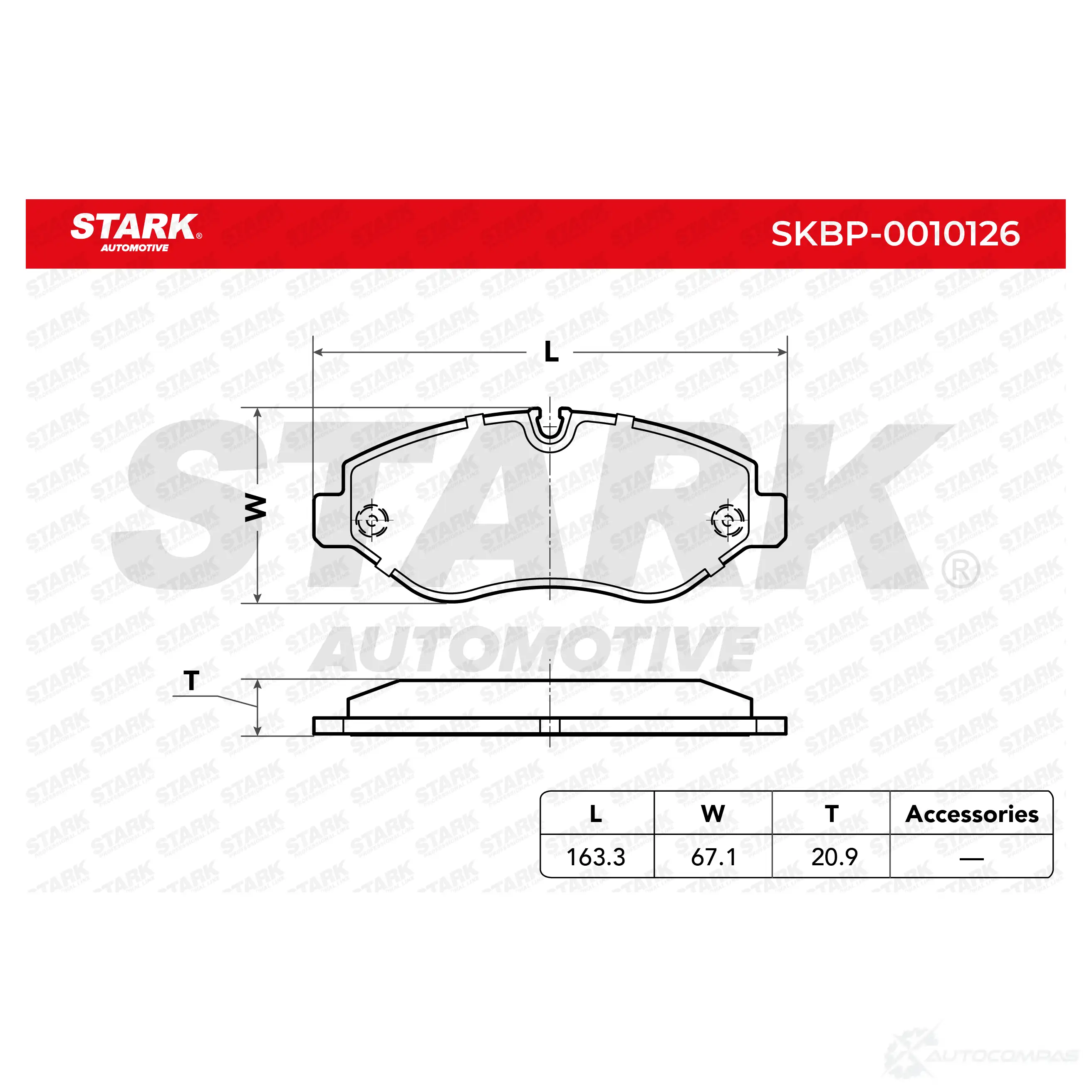 Тормозные колодки, комплект STARK L KT5CA 1437782572 skbp0010126 изображение 2