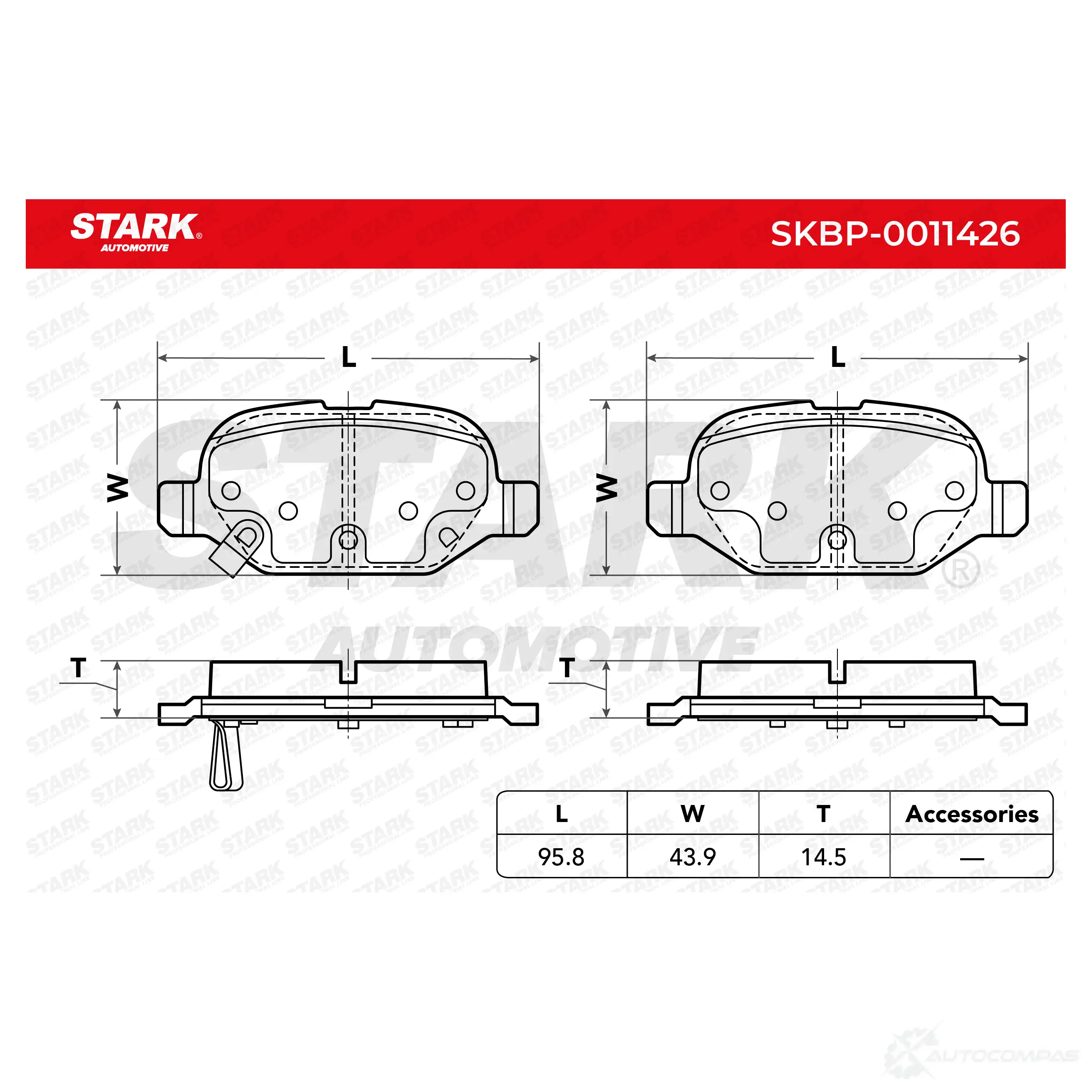 Тормозные колодки, комплект STARK KR1DQ I 1437779838 skbp0011426 изображение 1