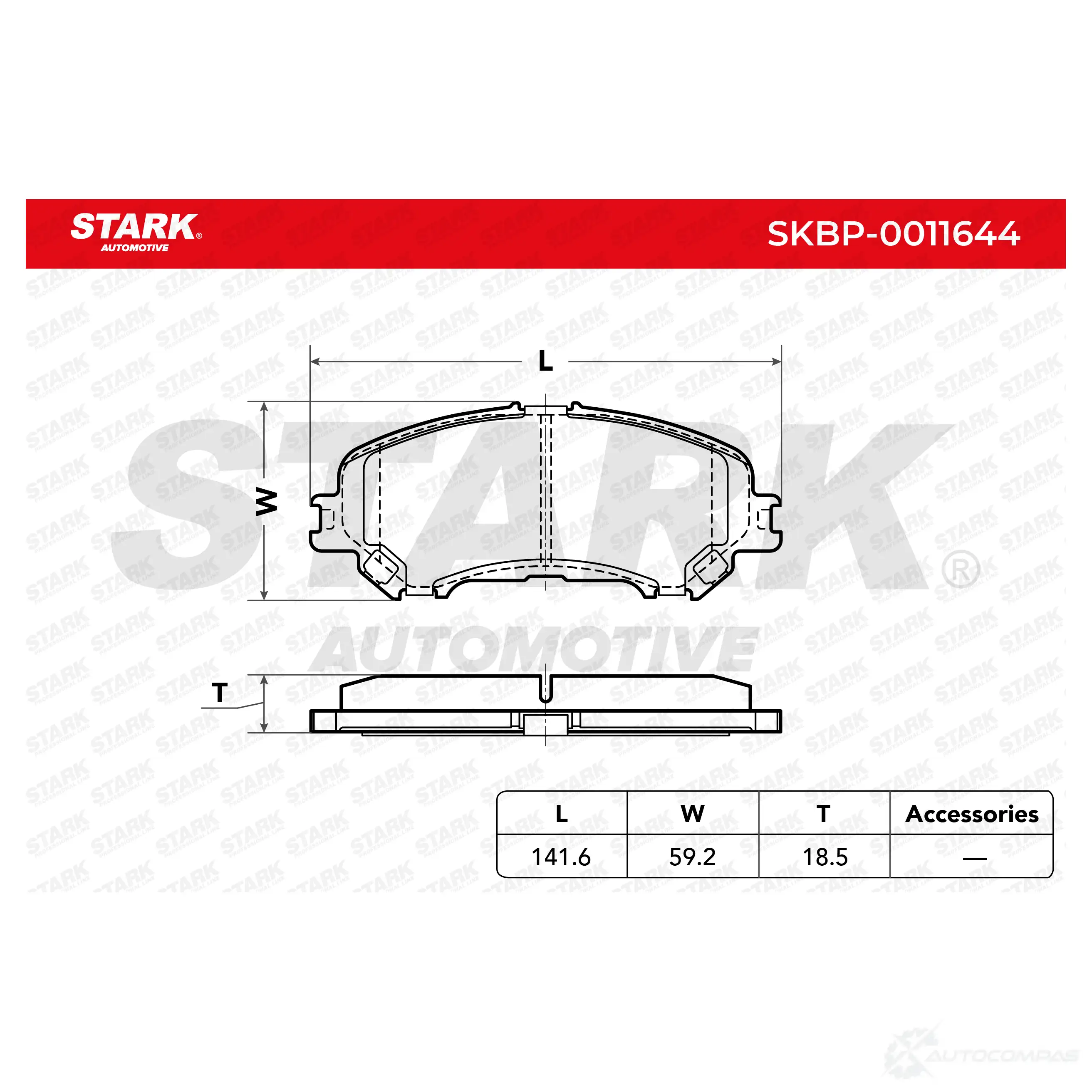 Тормозные колодки, комплект STARK 1437782811 skbp0011644 0 F0AO5P изображение 2