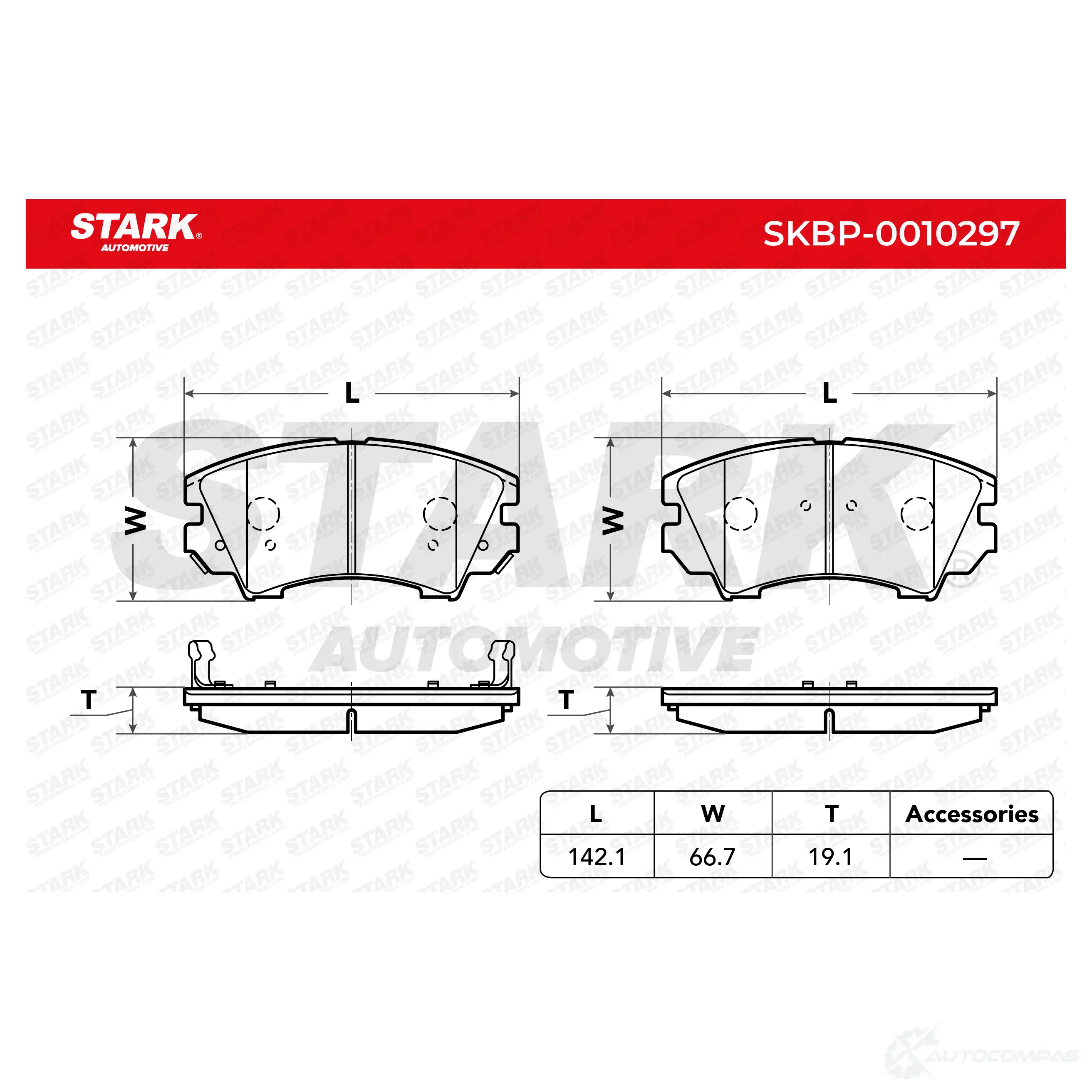 Тормозные колодки, комплект STARK skbp0010297 1437780169 M5 HHCCR изображение 1