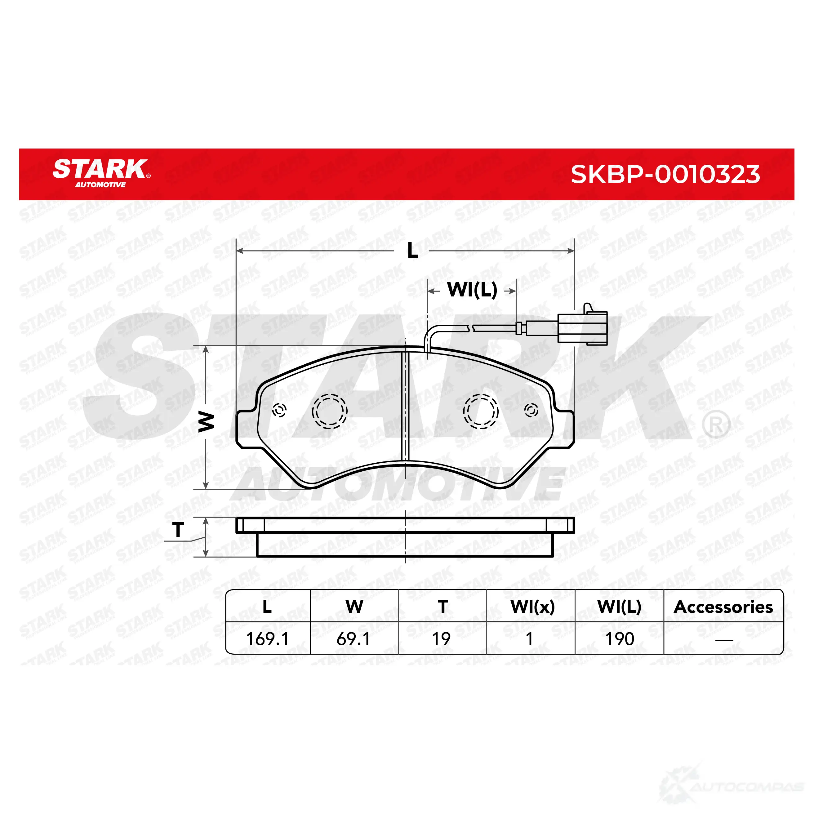 Тормозные колодки, комплект STARK skbp0010323 1437782296 VHZ I6Y изображение 2