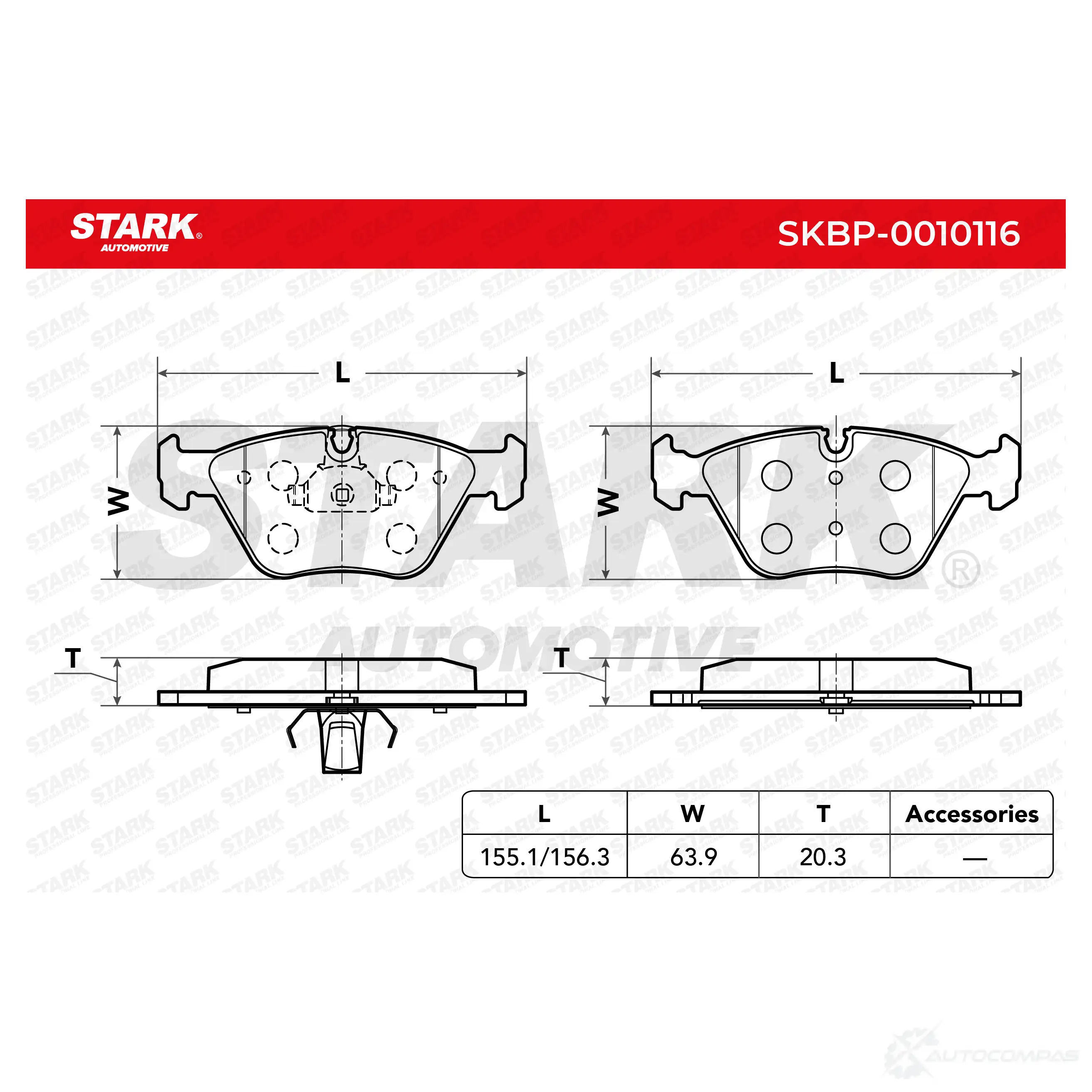 Тормозные колодки, комплект STARK TMA 8P skbp0010116 1437781750 изображение 2