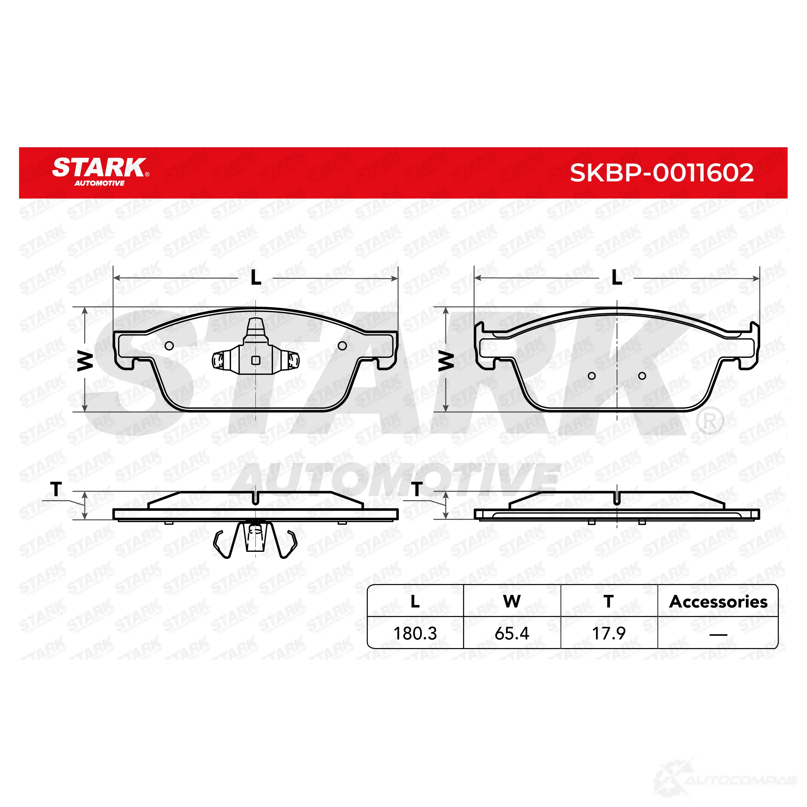 Тормозные колодки, комплект STARK Q7K SZ 1437782526 skbp0011602 изображение 1