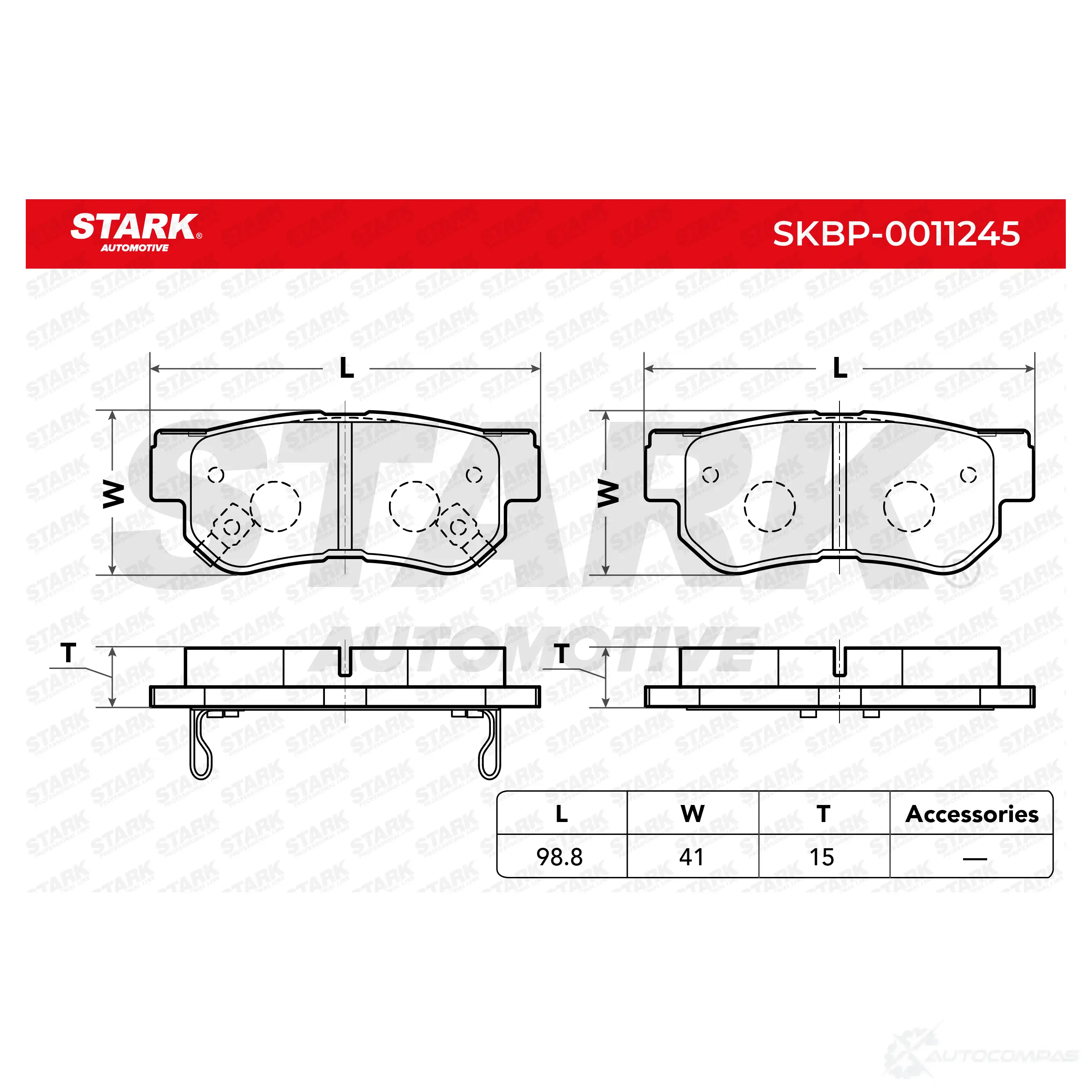 Тормозные колодки, комплект STARK skbp0011245 GR1N B 1437776719 изображение 2