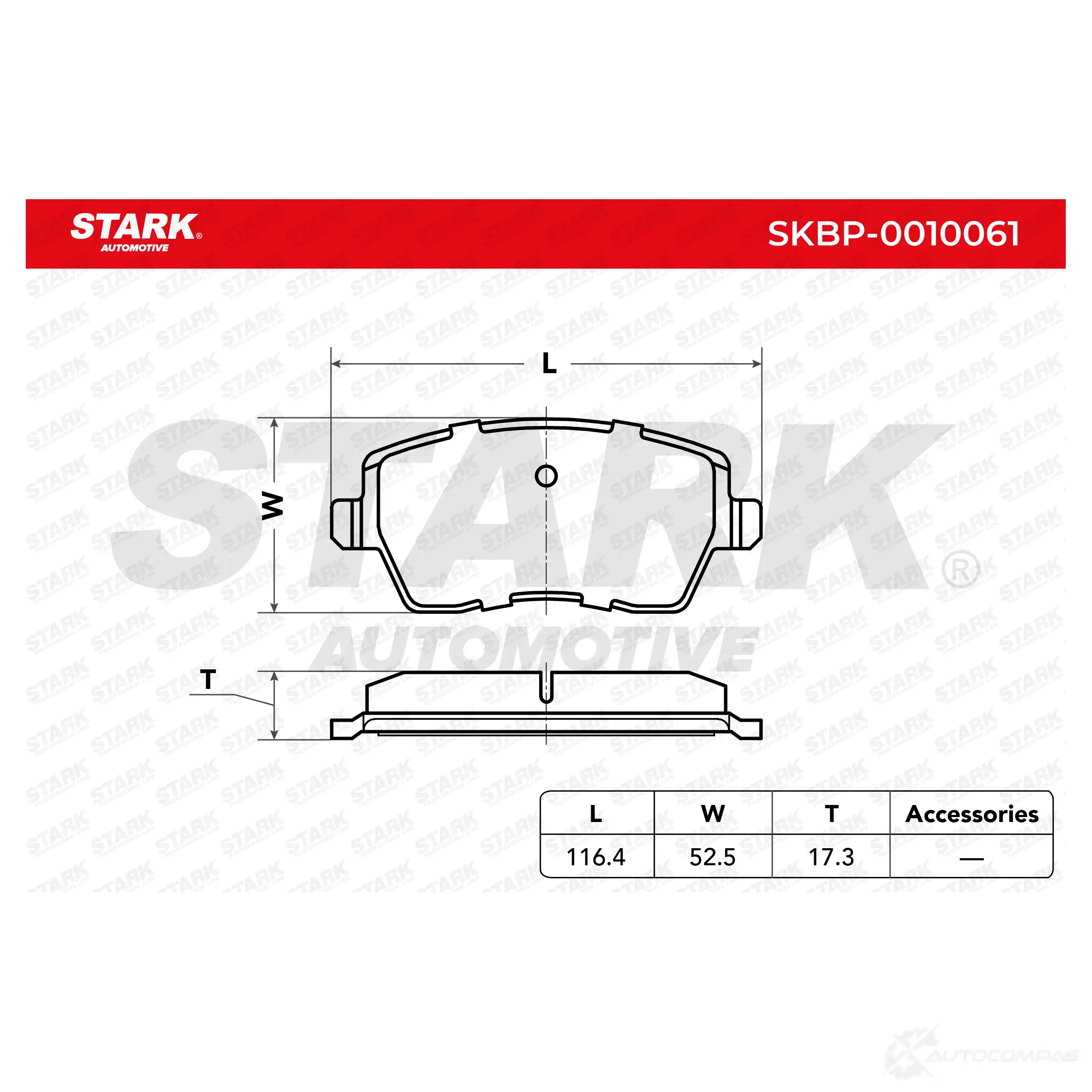 Тормозные колодки, комплект STARK skbp0010061 2XCB D27 1437777883 изображение 1