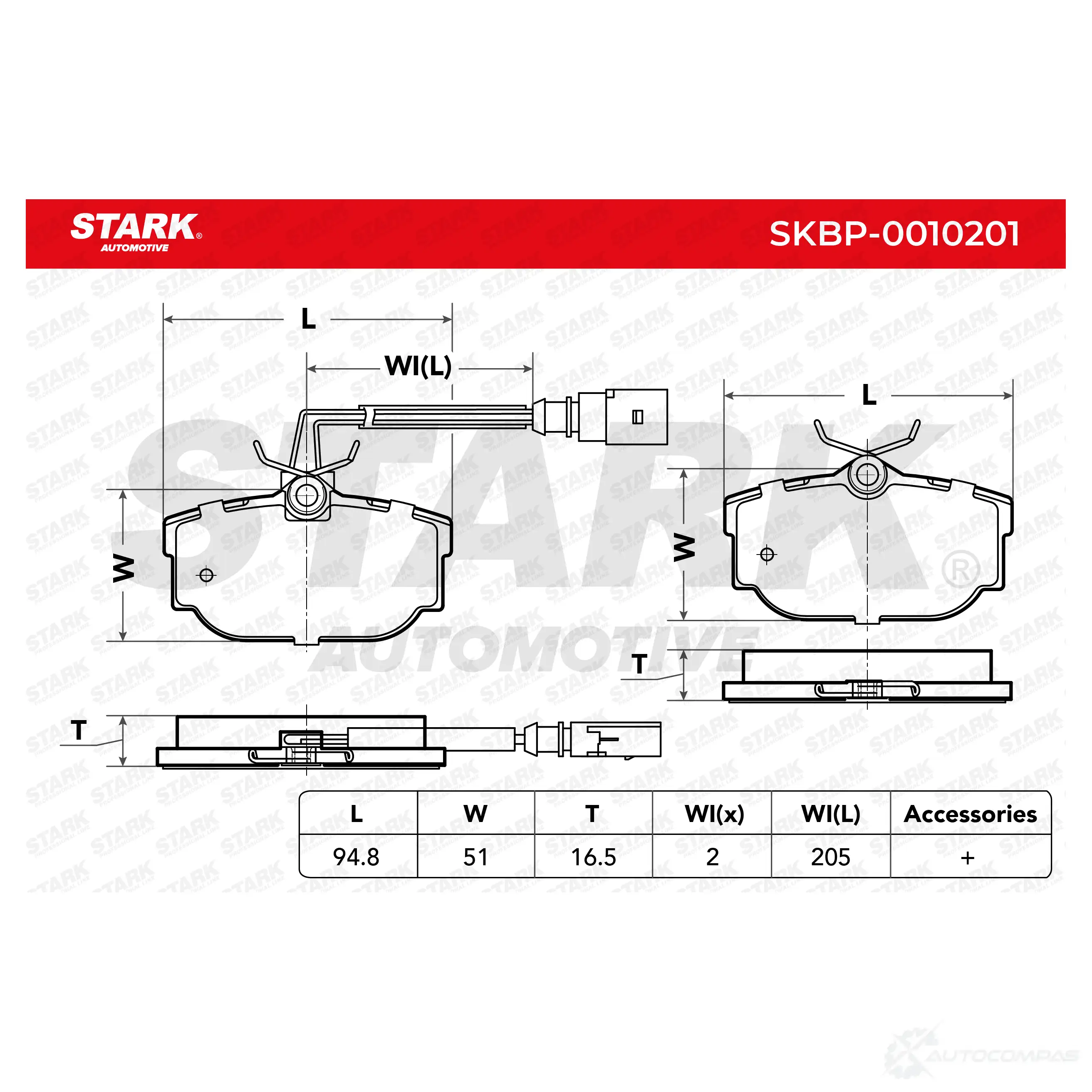 Тормозные колодки, комплект STARK skbp0010201 1437777663 WN OGD - Изображение 1