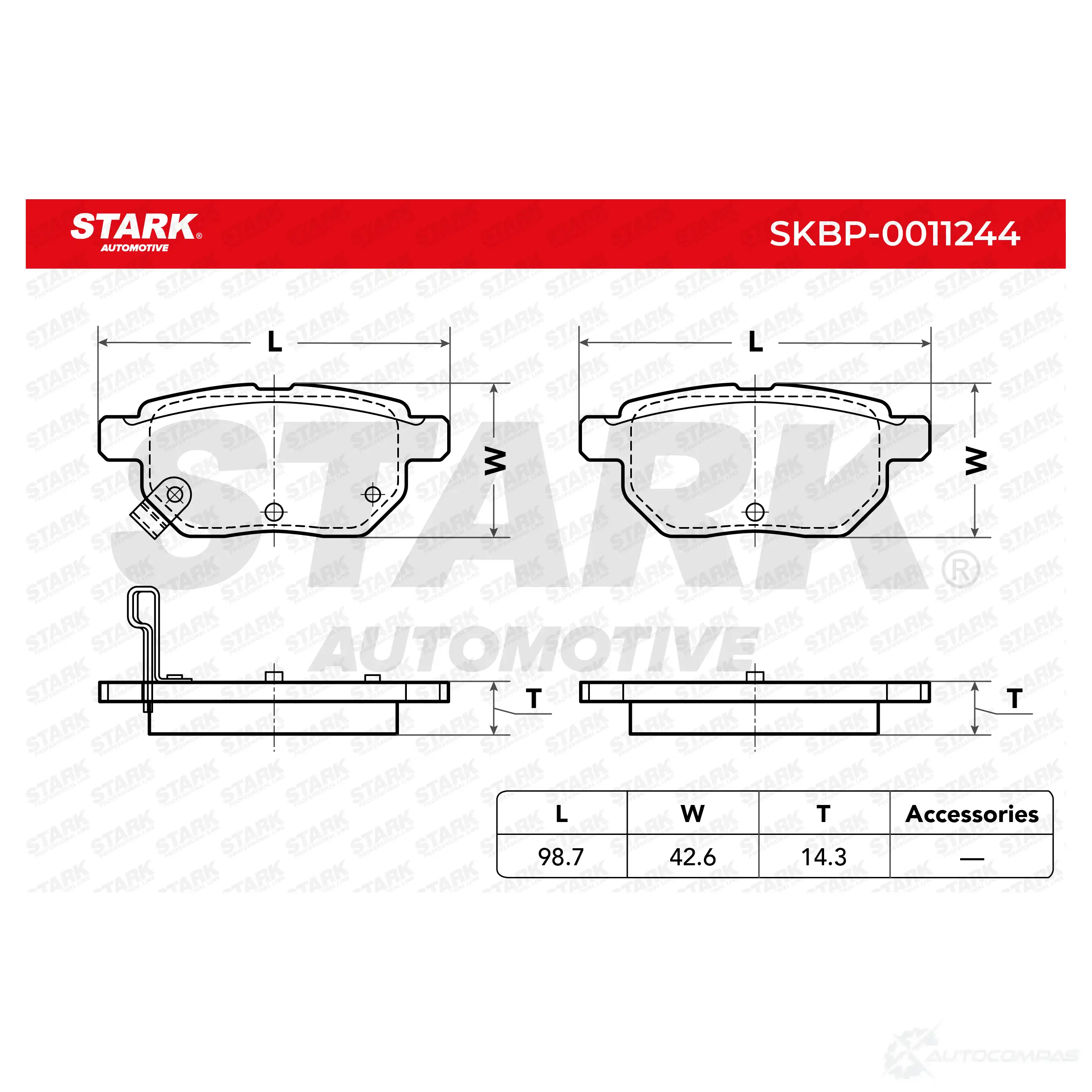 Тормозные колодки, комплект STARK 1437777872 DTTW F6P skbp0011244 изображение 1